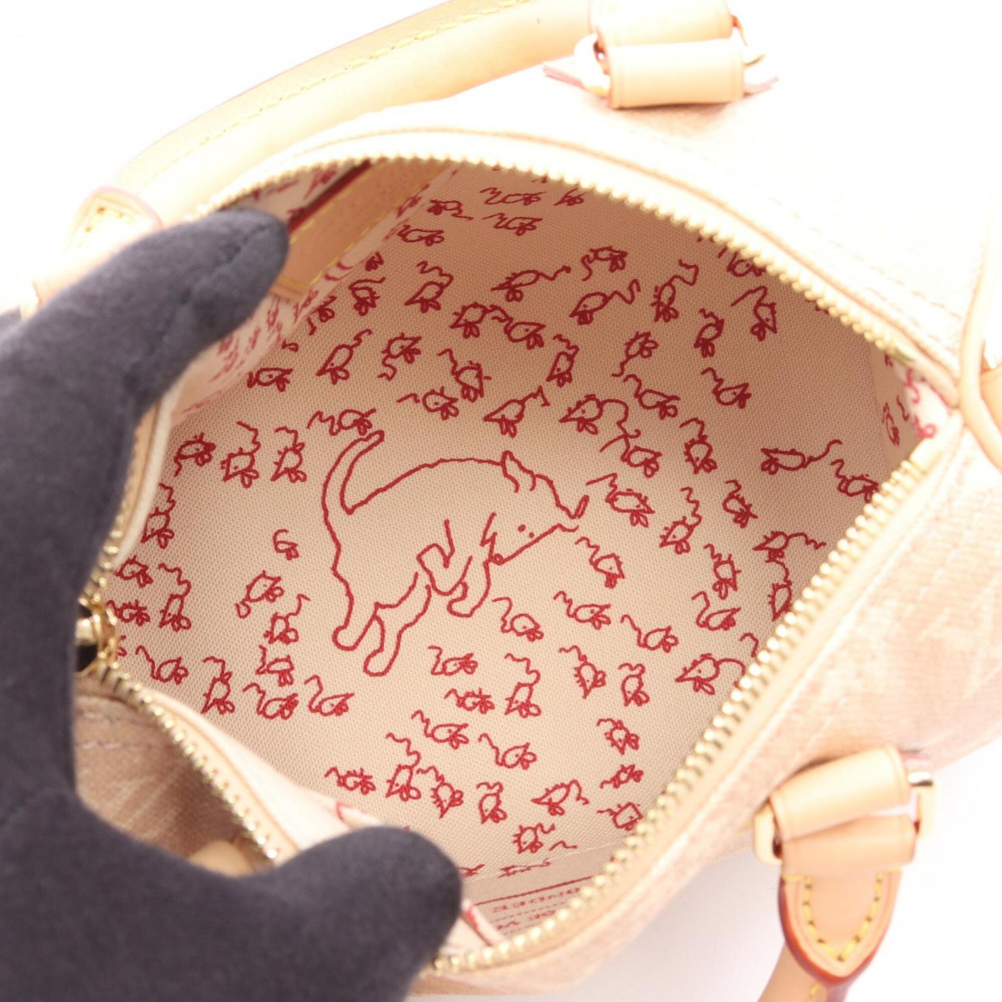 Louis Vuitton Beige Brown Canvas Leather Handbag (Pre-Owned)
