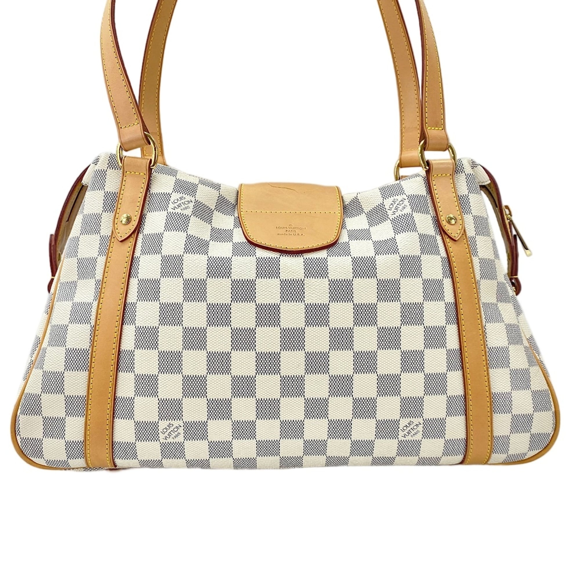 Louis Vuitton Damier Azur White Shoulder Bag (Pre-Owned)