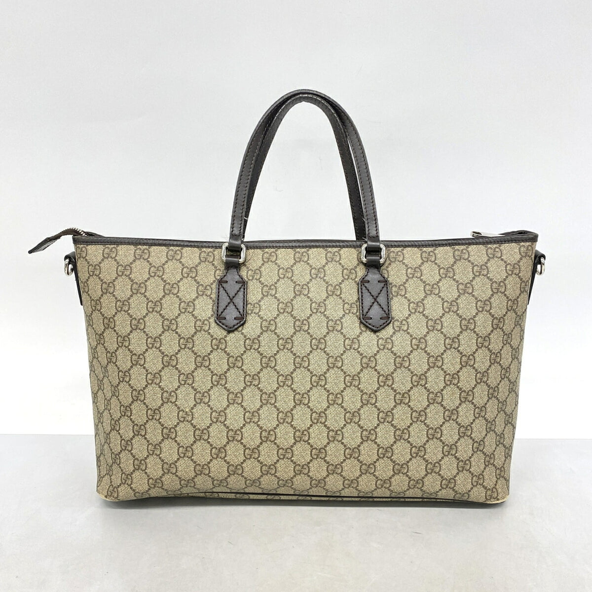 Gucci Beige Brown Pvc Tote Bag (Pre-Owned)
