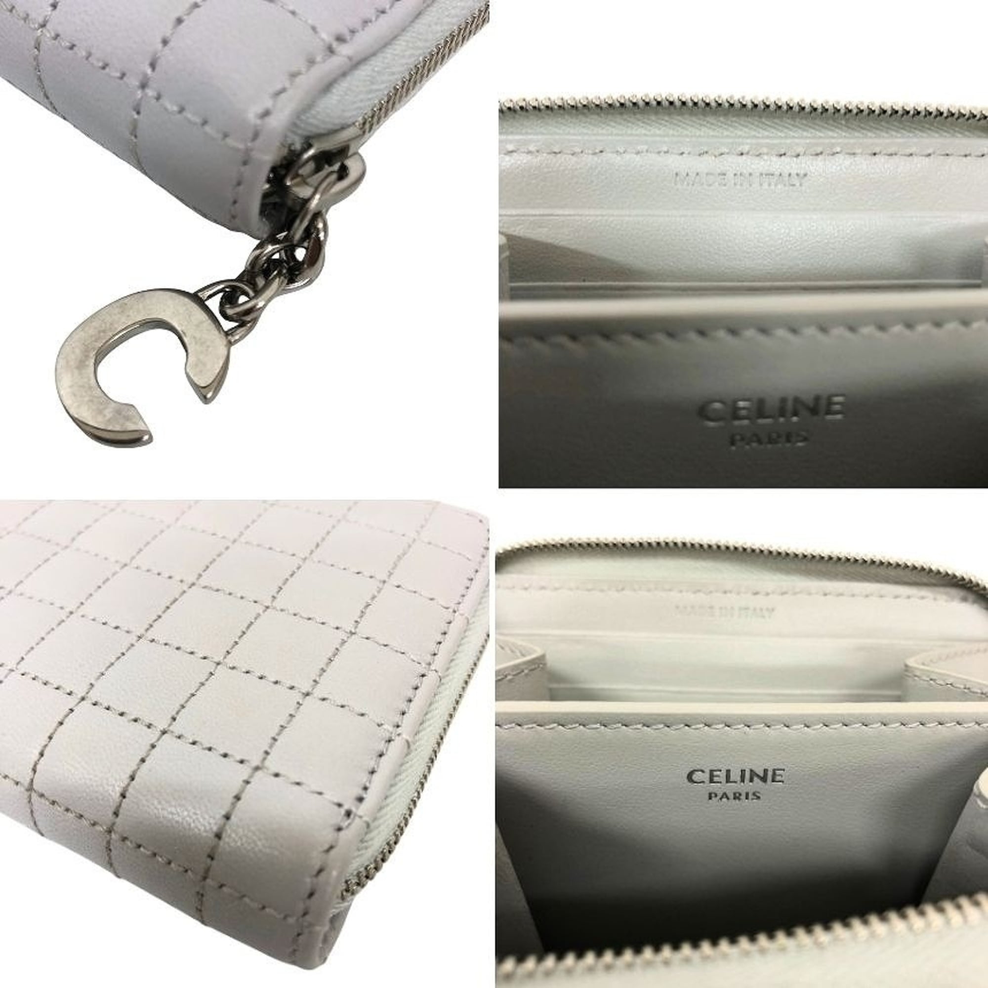 Celine Light Gray Leather Wallet (Bi-Fold) (Pre-Owned)