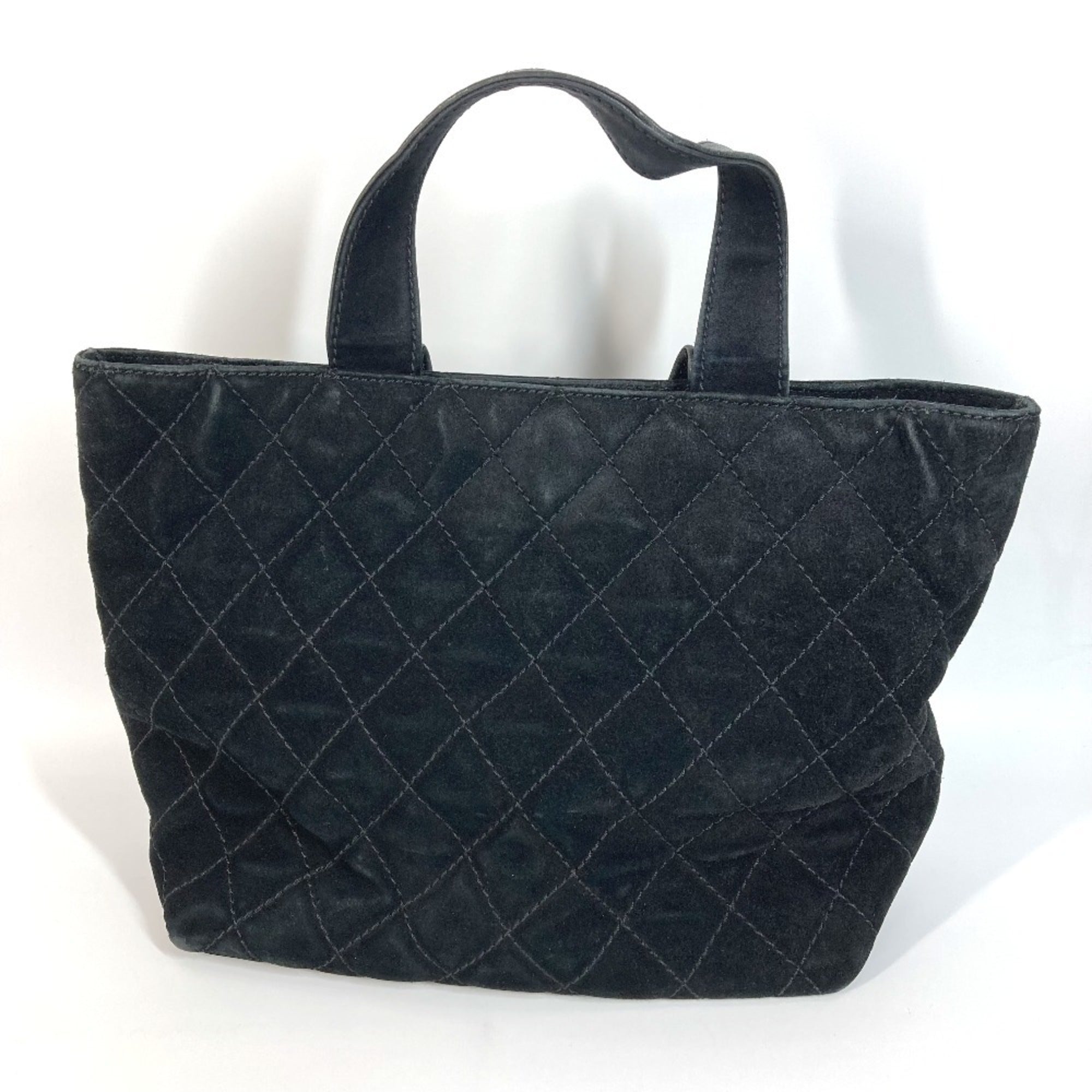 Chanel Black Suede Shoulder Bag Tote Bag (Pre-Owned)