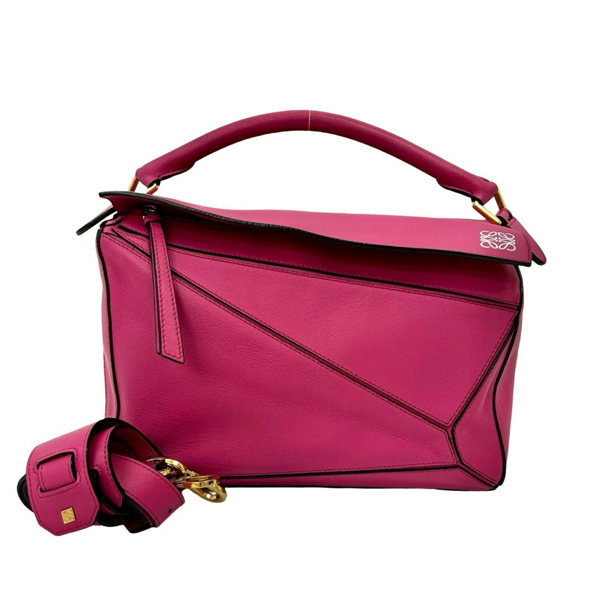 Loewe Pink Leather Boston Bag Handbag Shoulder Bag (Pre-Owned)