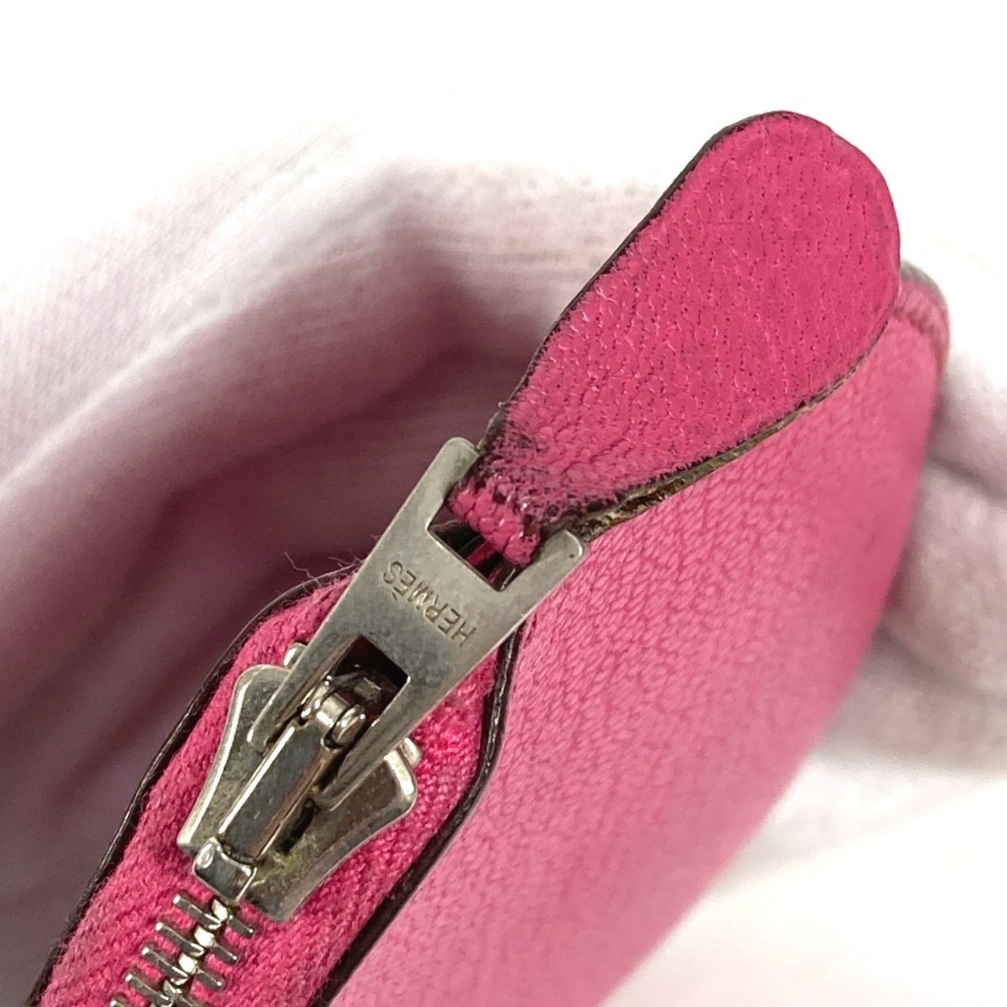 Hermes Pink Chevre Leather Coin Purse/Coin Case (Pre-Owned)