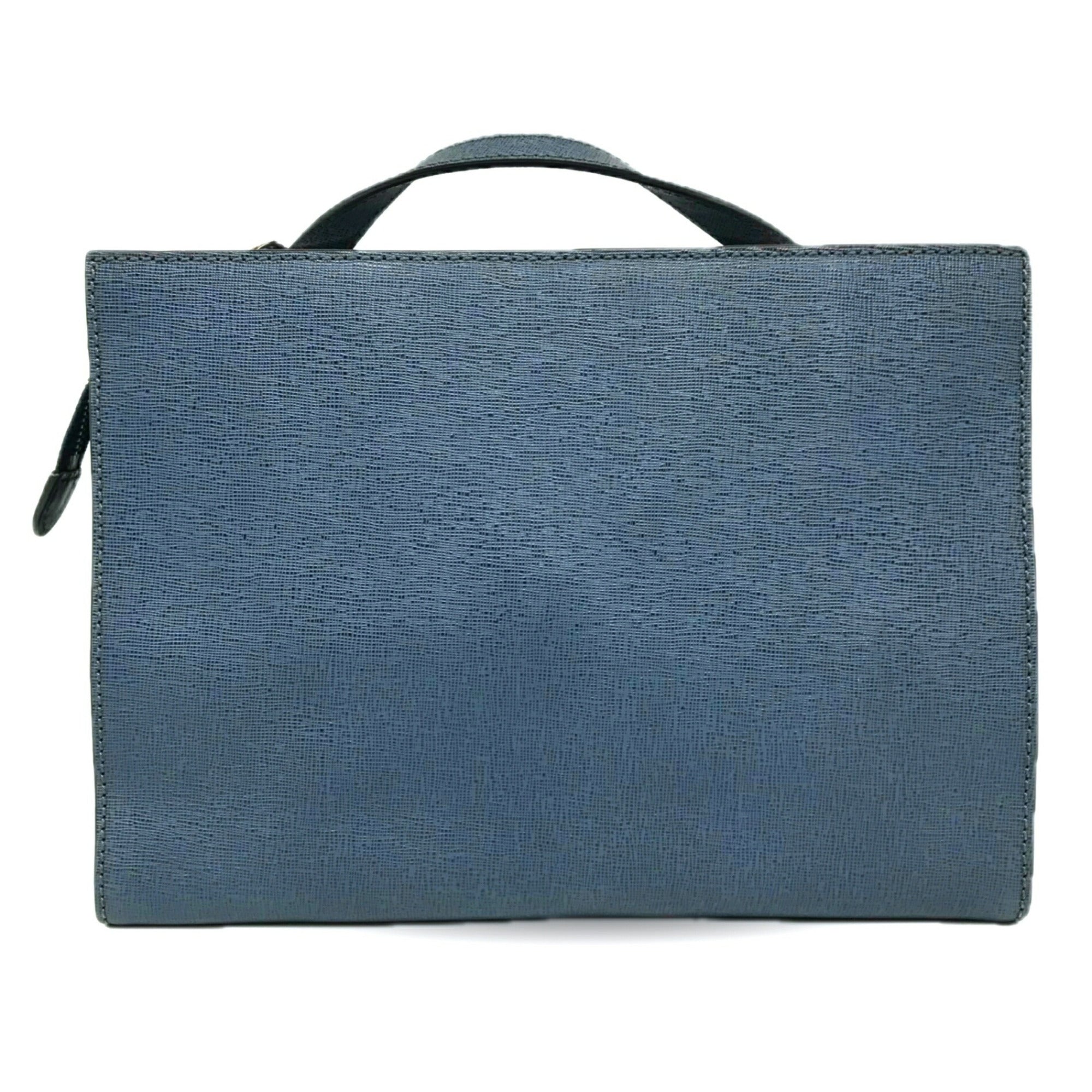 Fendi Navy Leather Handbag Shoulder Bag (Pre-Owned)
