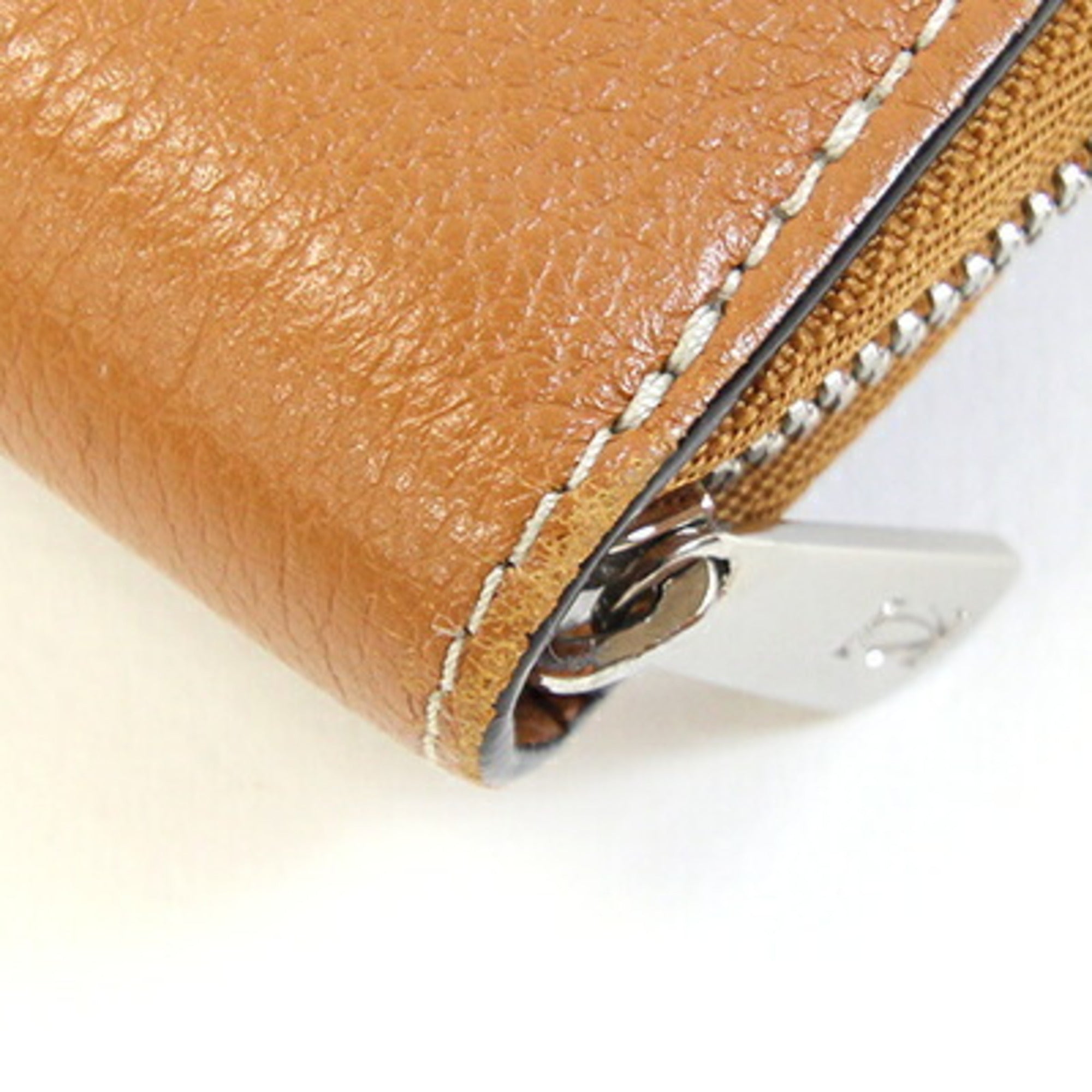 Cartier C De Cartier Brown Leather Long Wallet (Bi-Fold) (Pre-Owned)