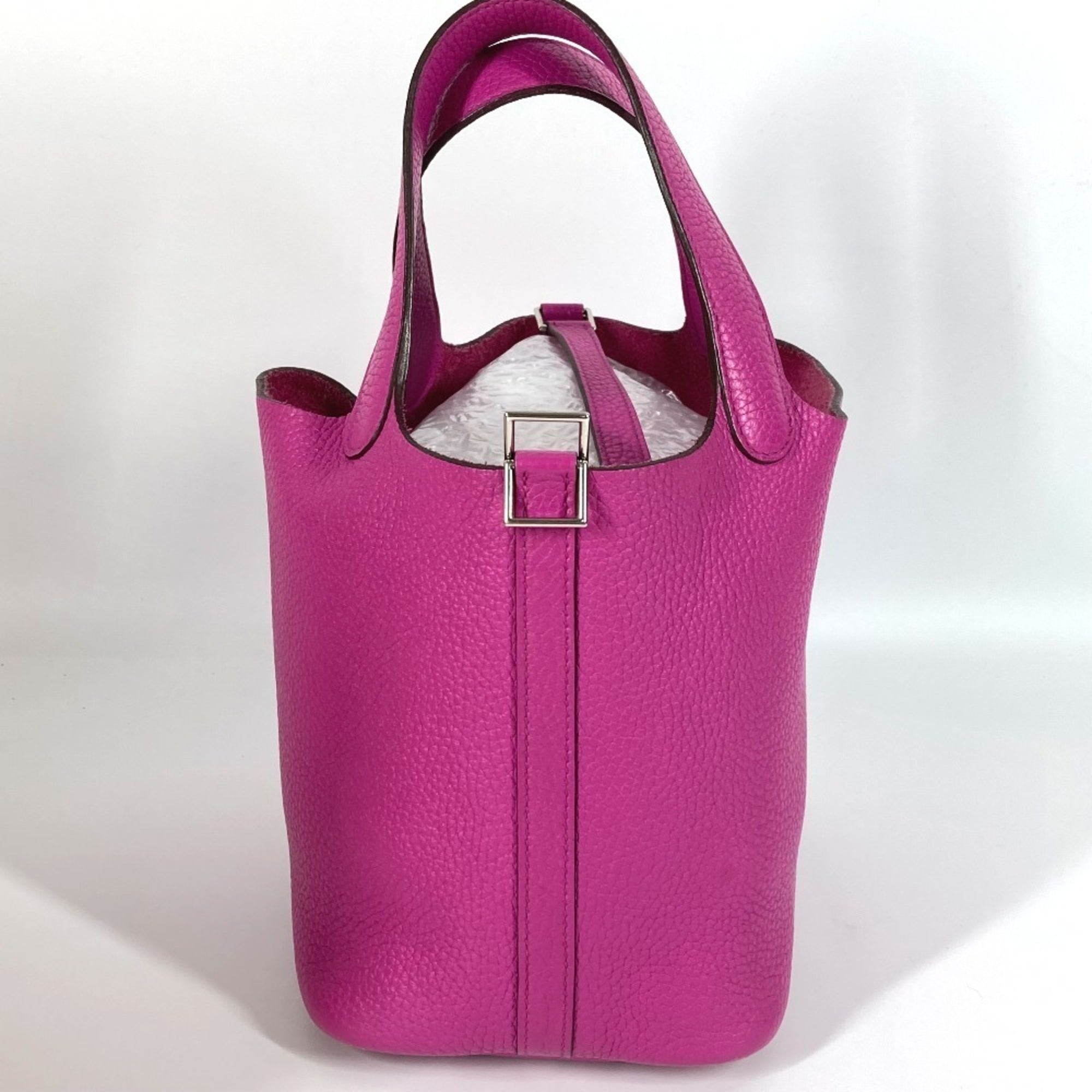 Hermes Pink Taurillon Clemence Leather Handbag Tote Bag (Pre-Owned)