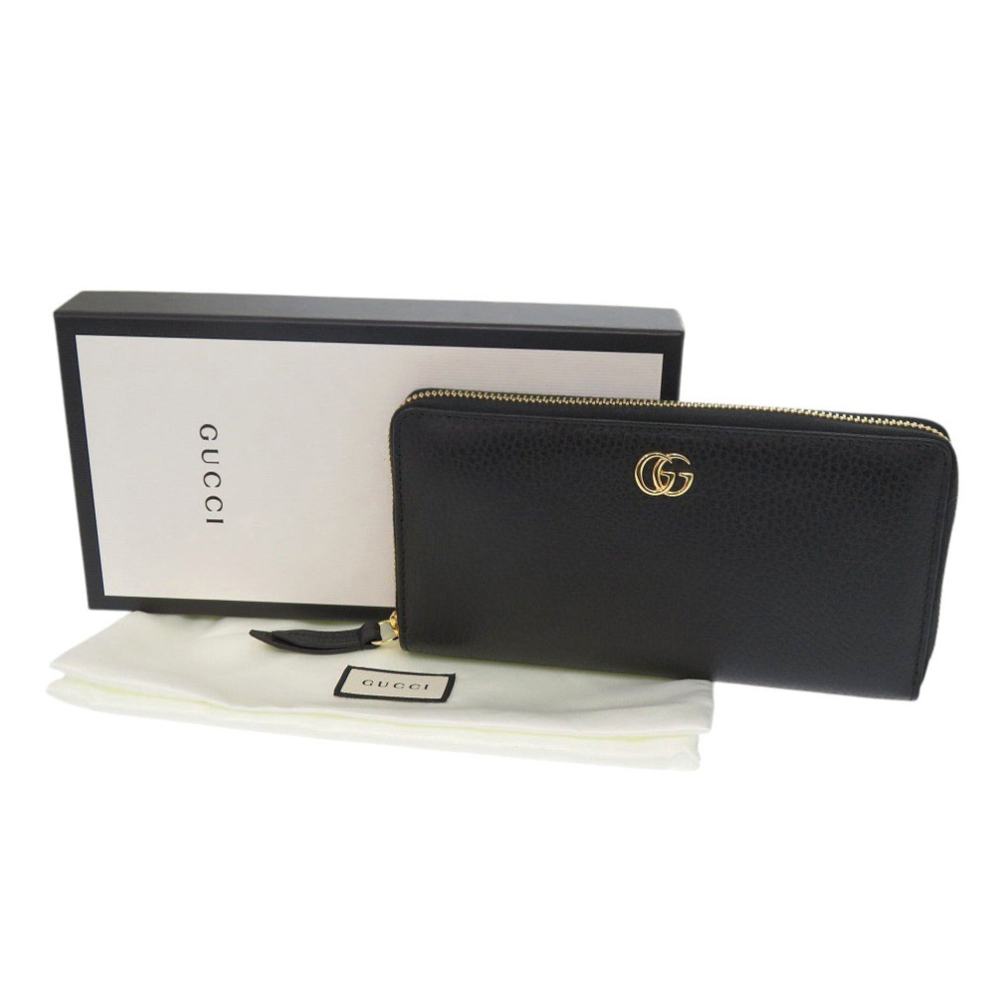 Gucci Black Leather Long Wallet (Bi-Fold) (Pre-Owned)