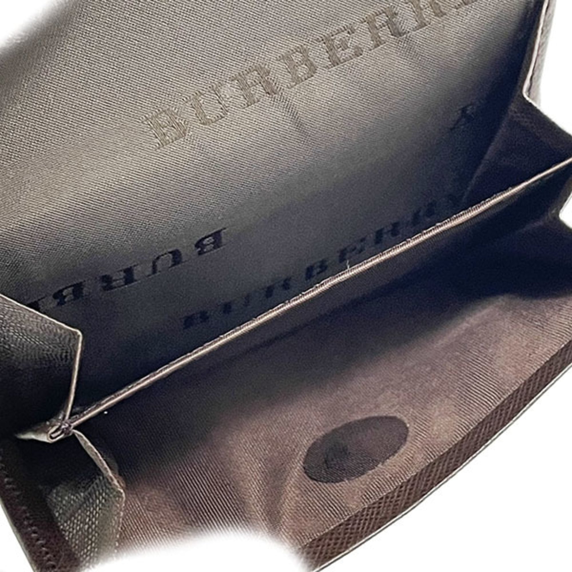 Burberry Light Beige Nylon Leather Wallet (Tri-Fold) (Pre-Owned)