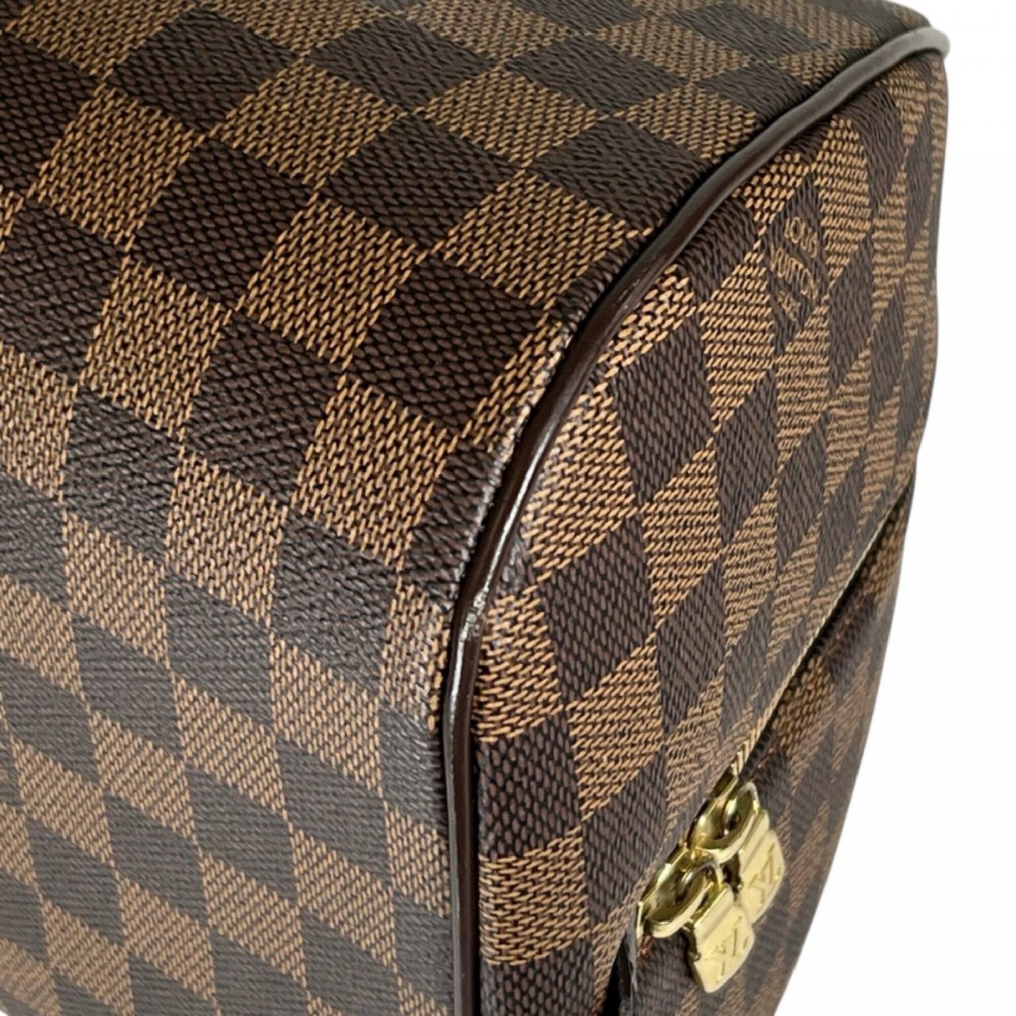 Louis Vuitton Brown White Damier Canvas Handbag (Pre-Owned)