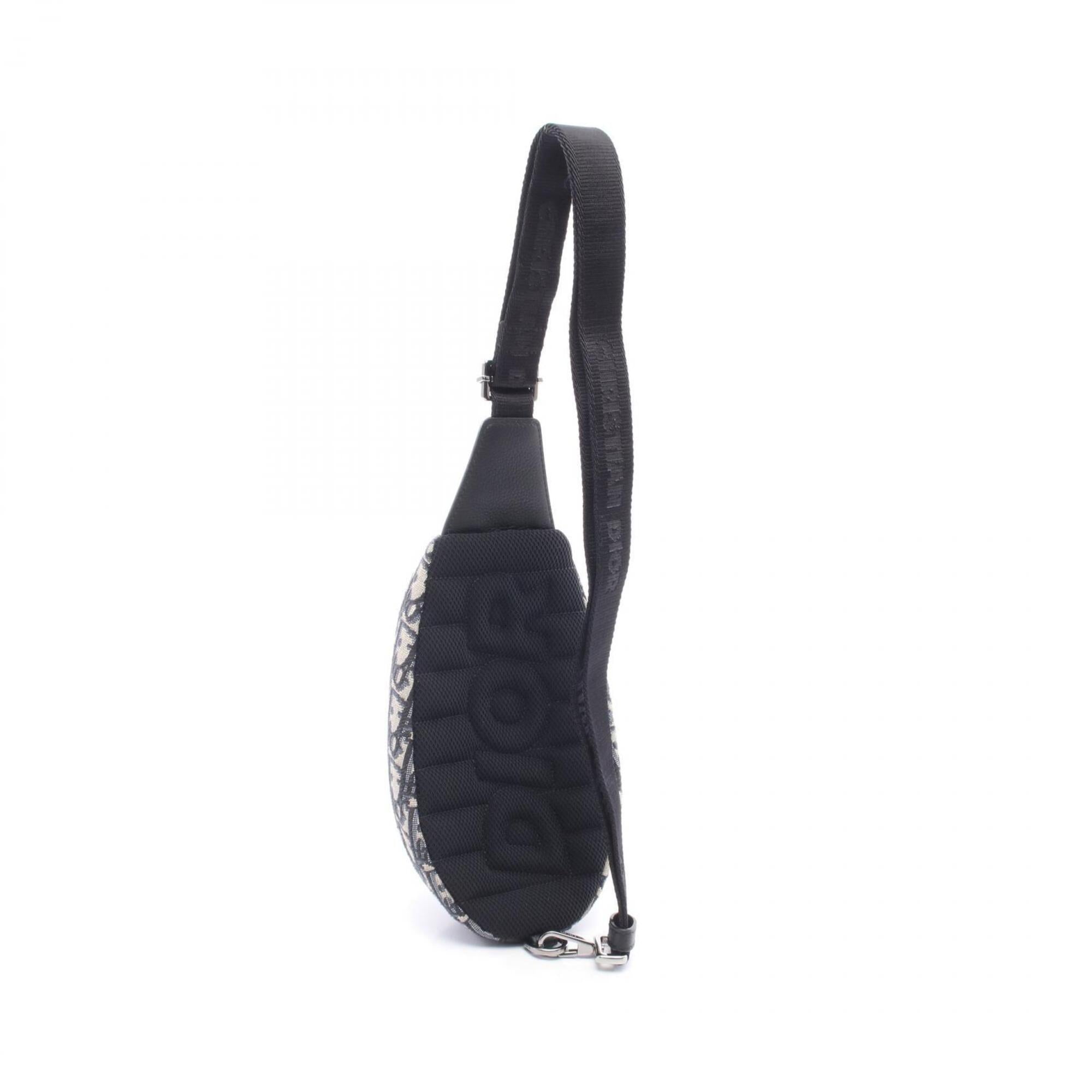 Christian Dior Beige Black Navy Canvas Fanny Pack Handbag (Pre-Owned)