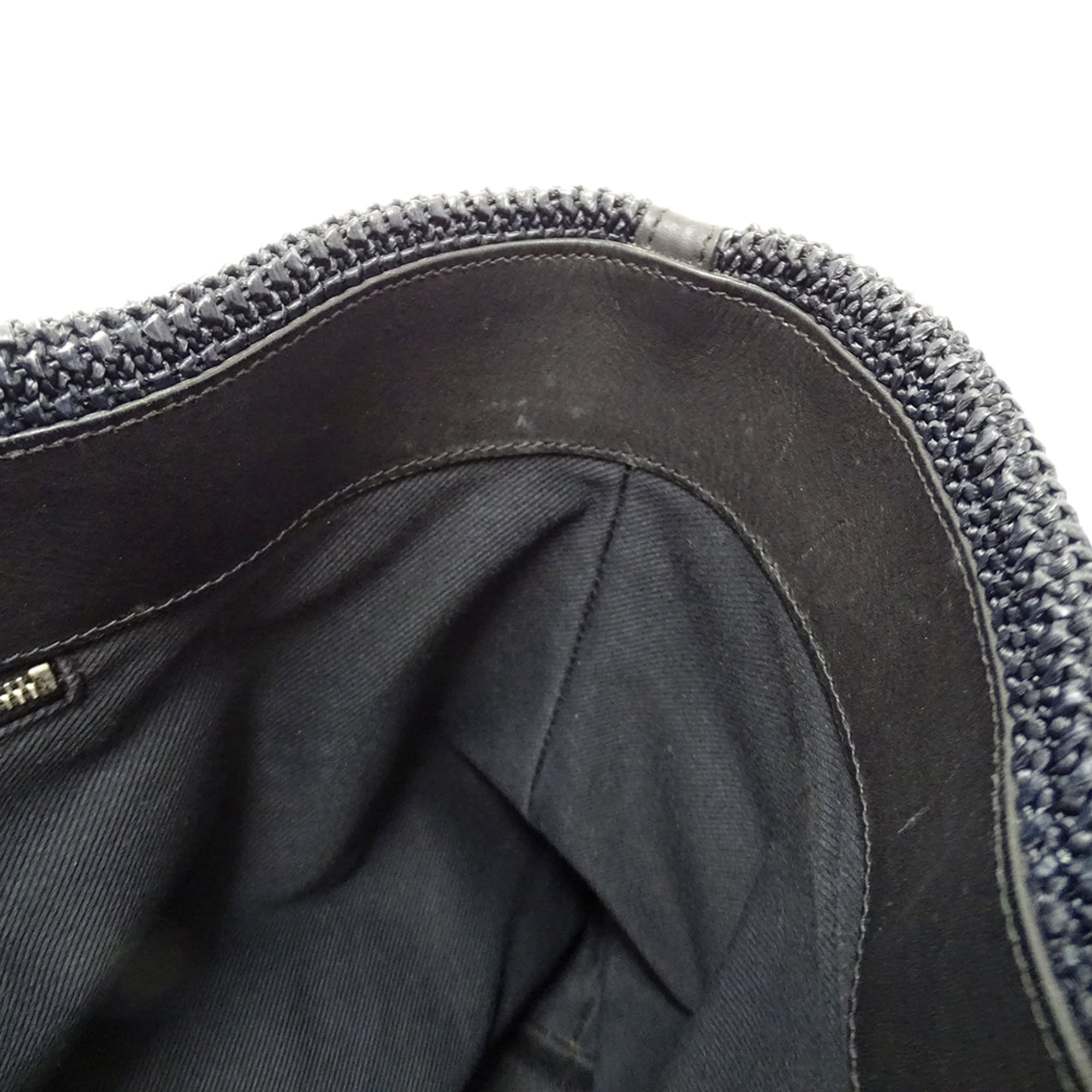 Saint Laurent Black Raffia Handbag Tote Bag (Pre-Owned)