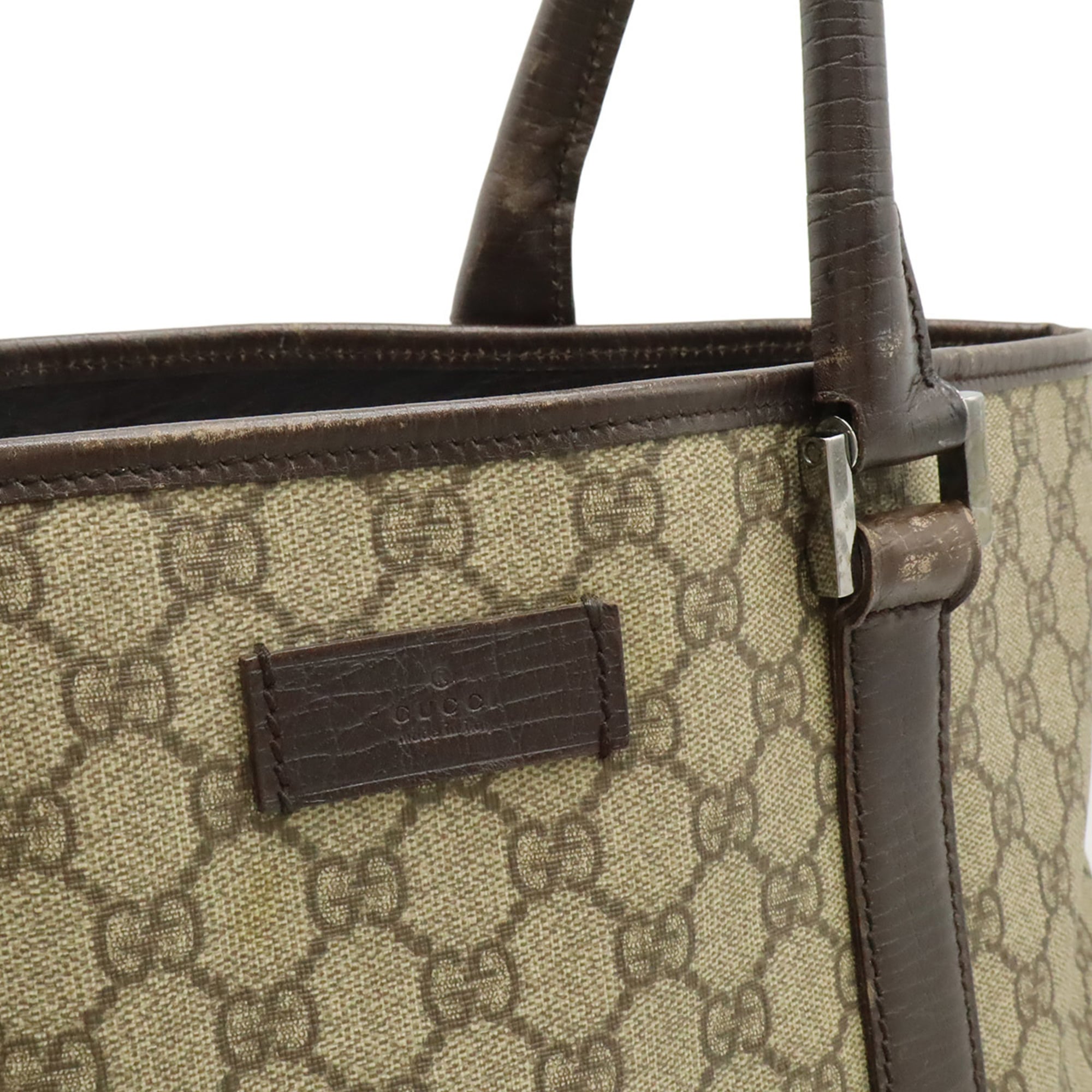 Gucci Beige Dark Brown Gg Supreme Shoulder Bag Tote Bag (Pre-Owned)