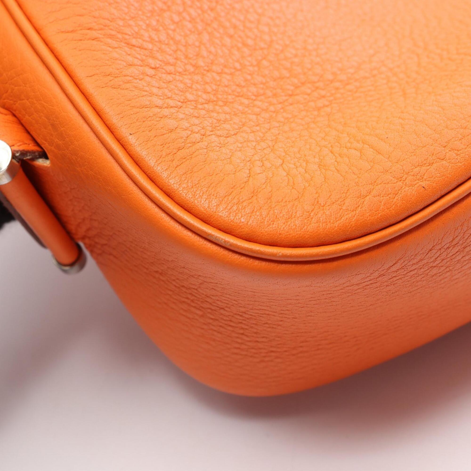 Hermes Orange Taurillon Clemence Leather Handbag Shoulder Bag (Pre-Owned)
