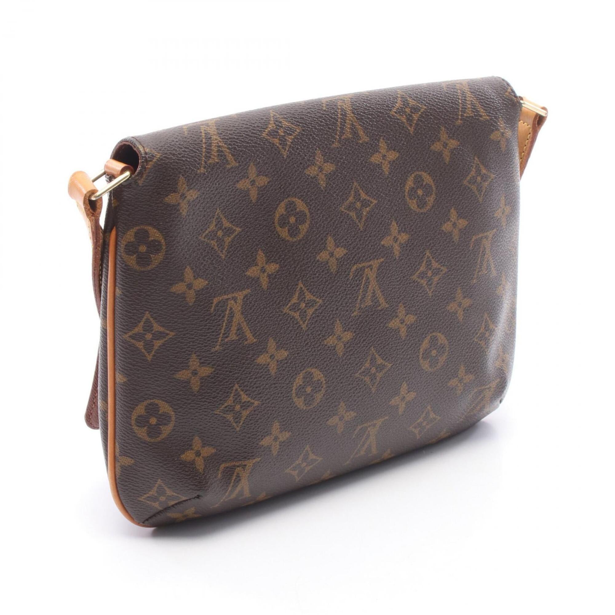 Louis Vuitton Brown Coated Canvas Leather Handbag Shoulder Bag (Pre-Owned)