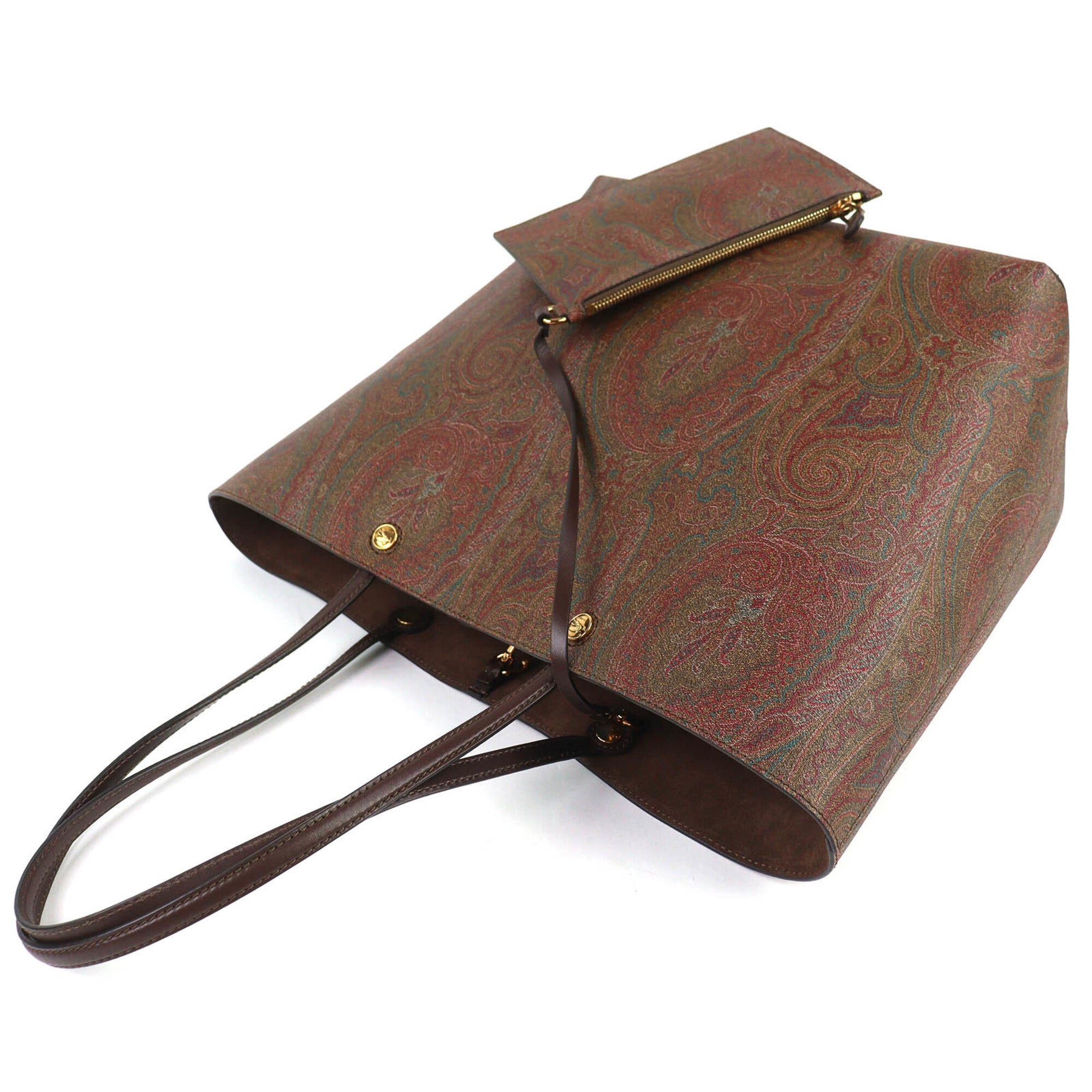 Etro Brown Pvc Leather Pouch Tote Bag (Pre-Owned)