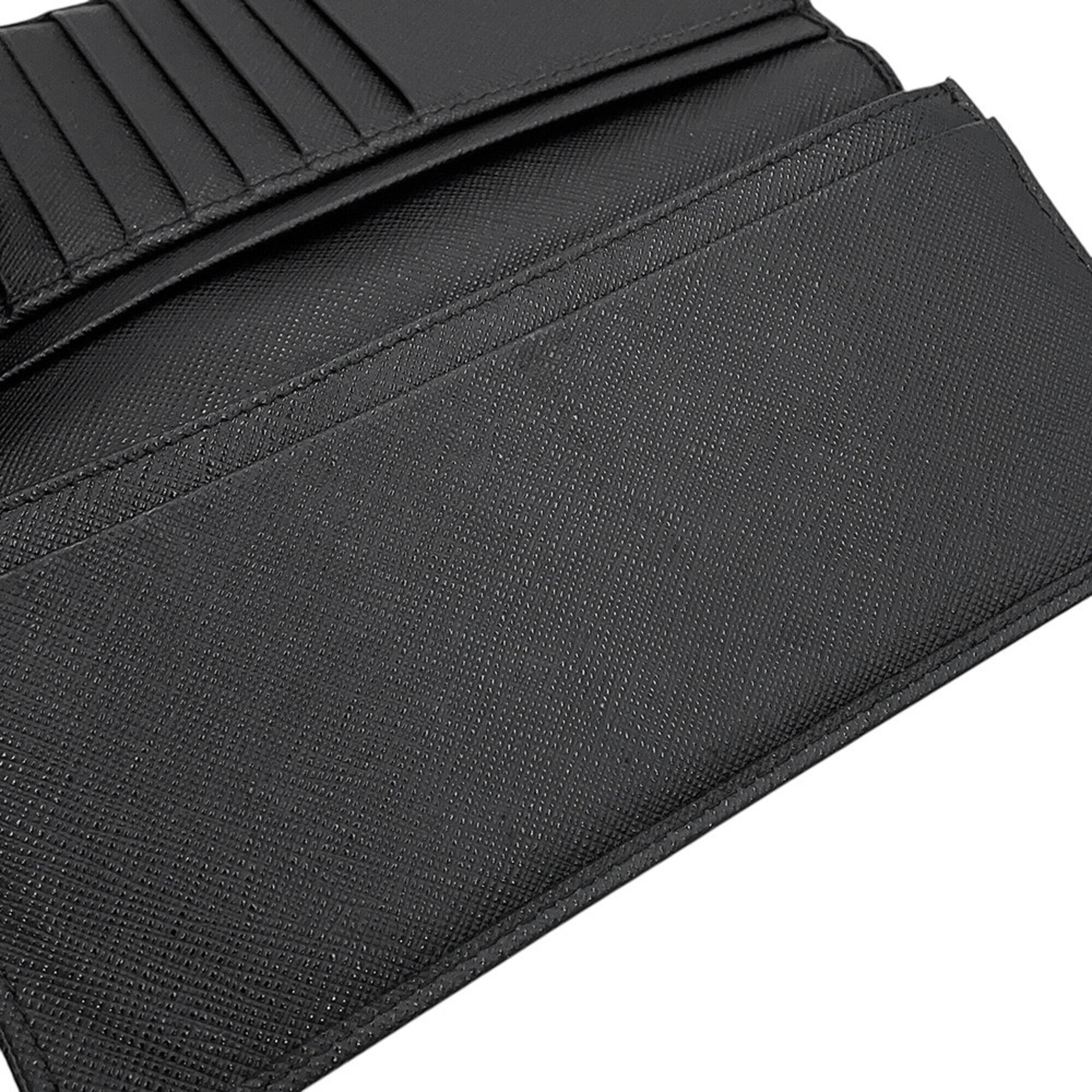 Prada Black Saffiano Leather Long Wallet (Bi-Fold) (Pre-Owned)