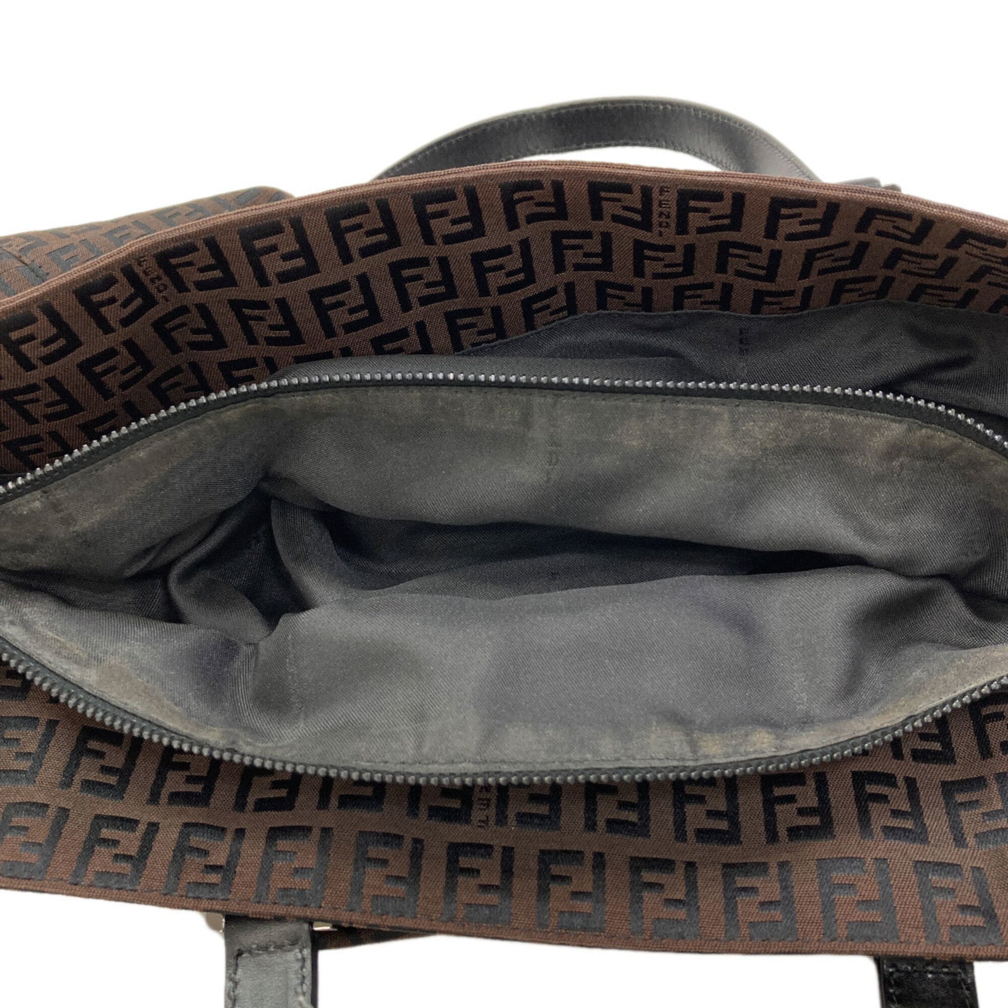 Fendi Dark Brown Canvas Tote Bag (Pre-Owned)