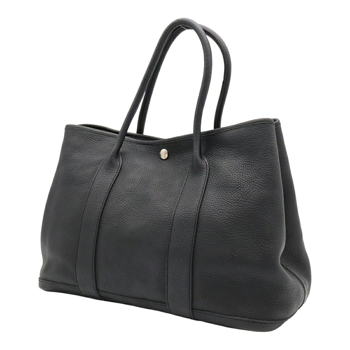 Hermes Black Leather Handbag Tote Bag (Pre-Owned)
