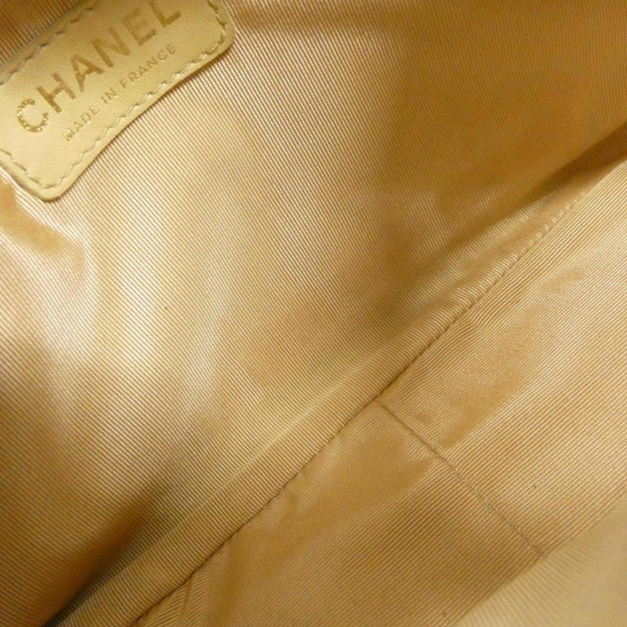 Chanel Beige Grained Calfskin Shoulder Bag (Pre-Owned)