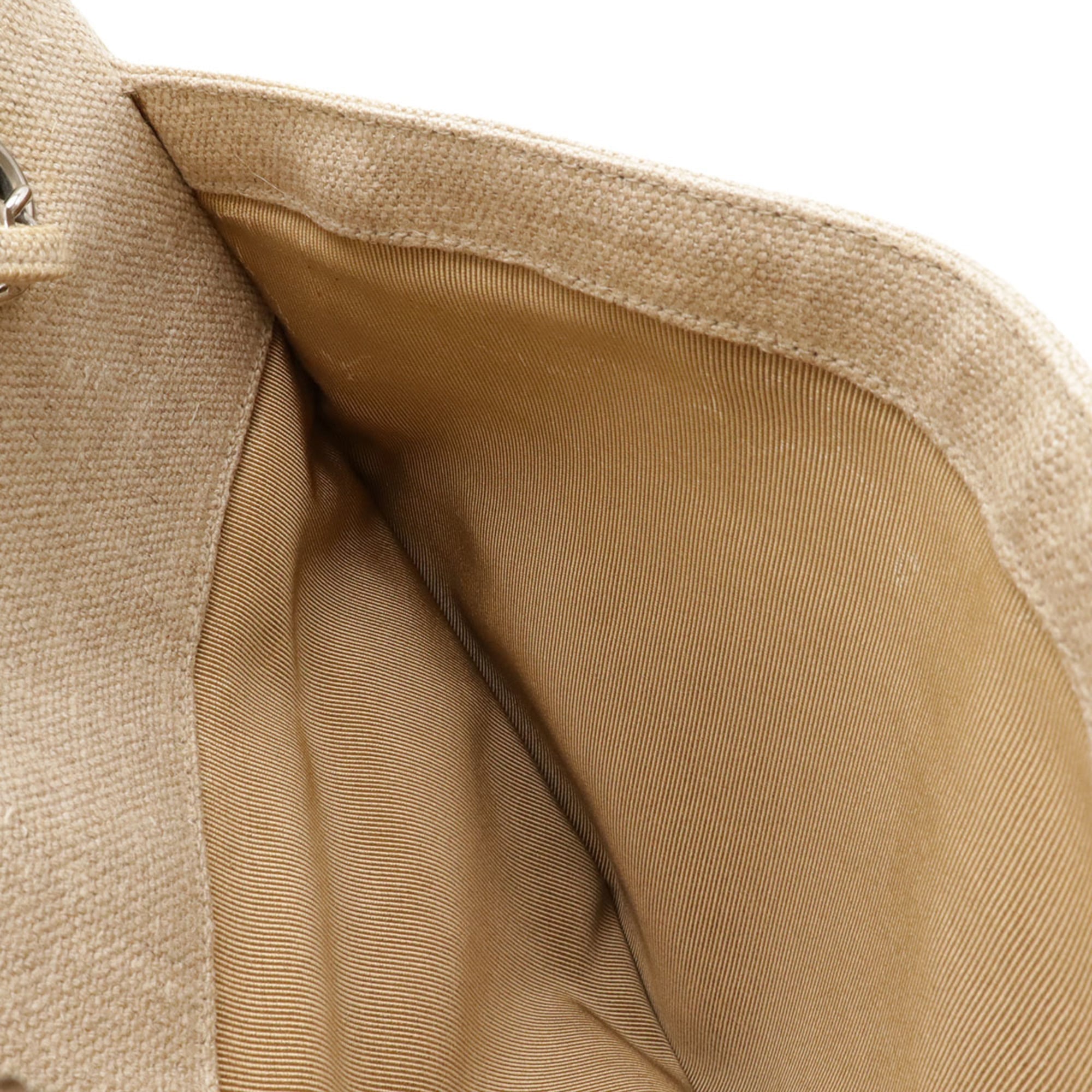 Chanel Beige Linen Shoulder Bag (Pre-Owned)
