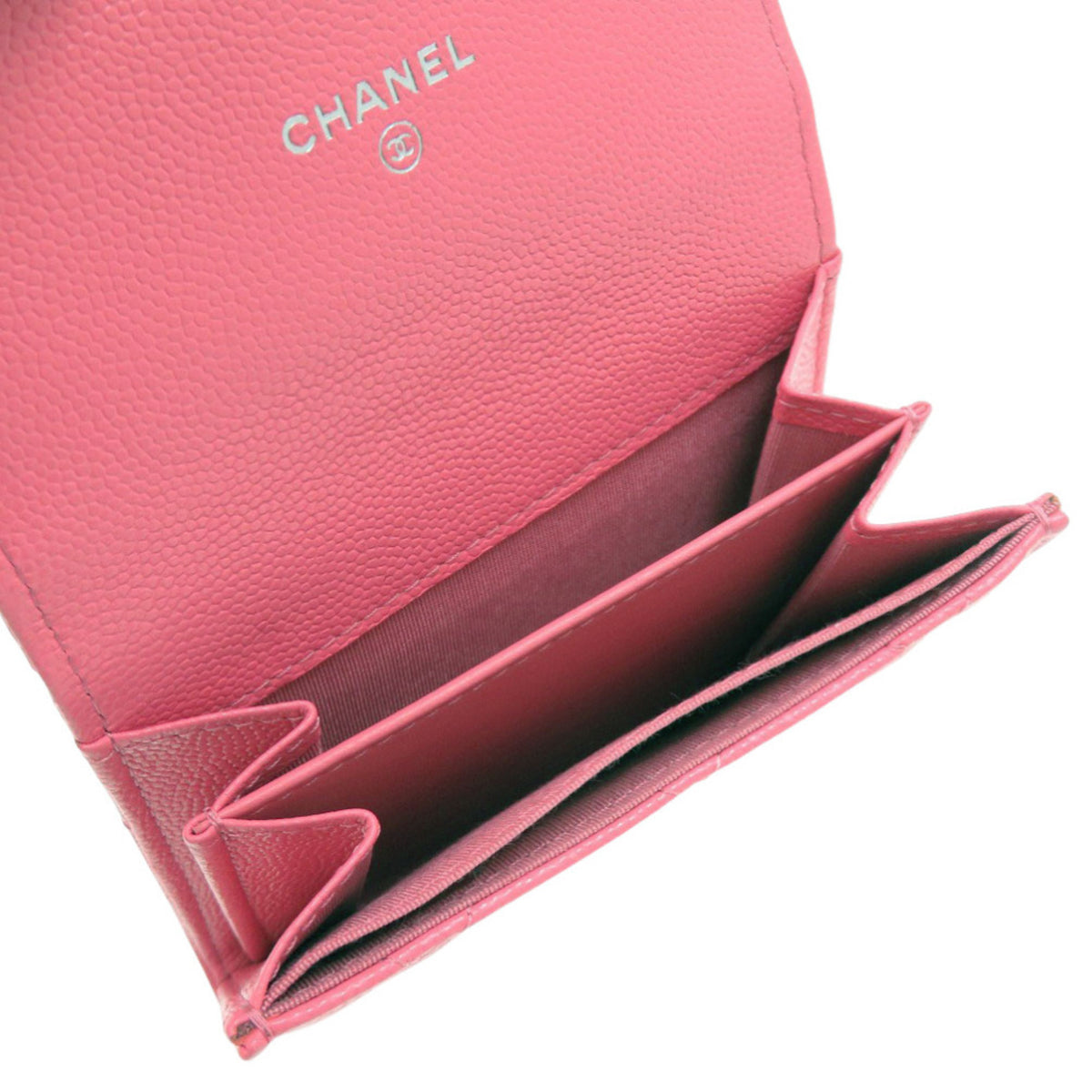 Chanel Pink Leather Coin Purse/Coin Case (Pre-Owned)