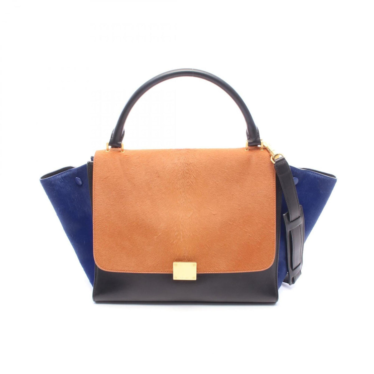 Celine Black Blue Brown Leather Handbag (Pre-Owned)