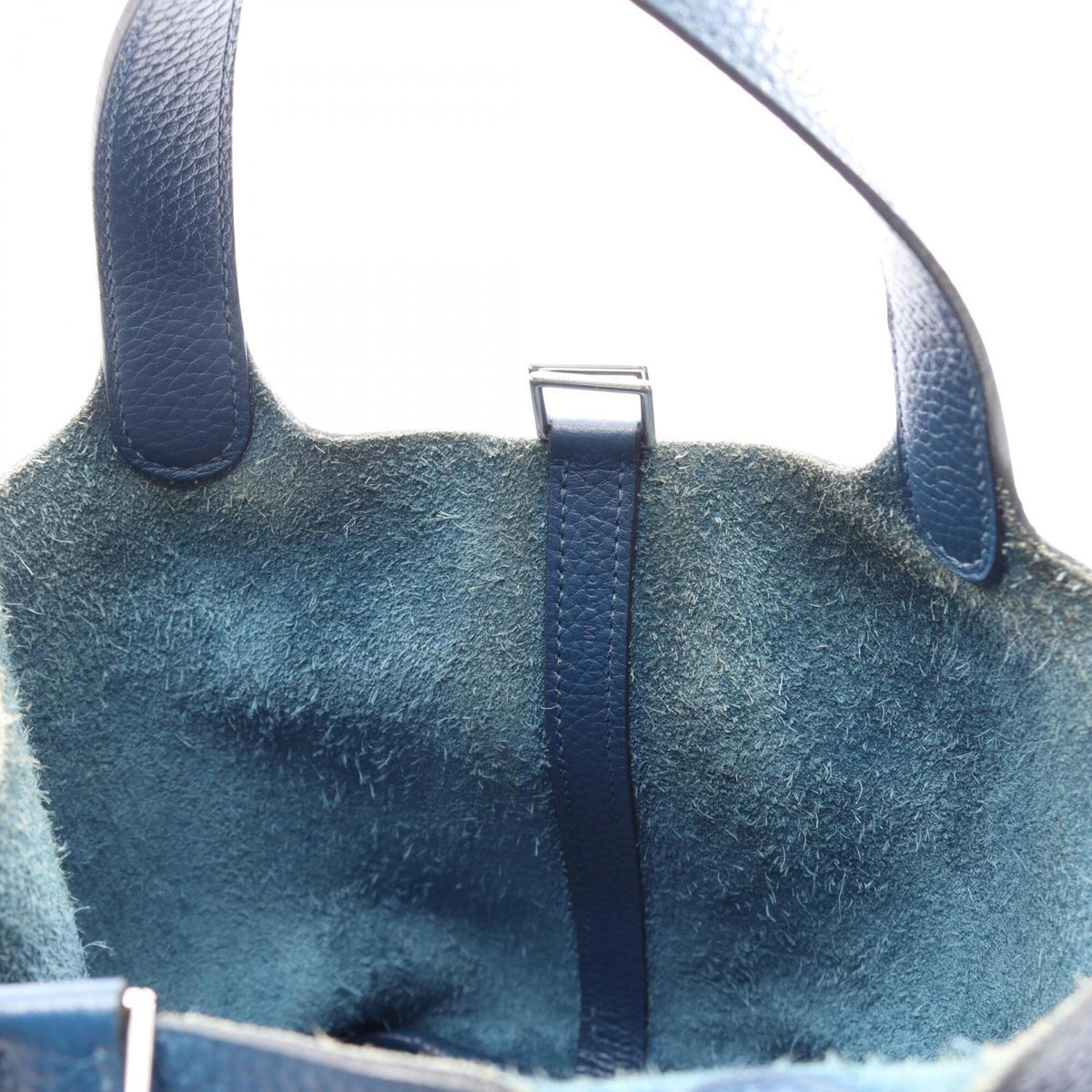 Hermes Blue Taurillon Clemence Leather Handbag (Pre-Owned)