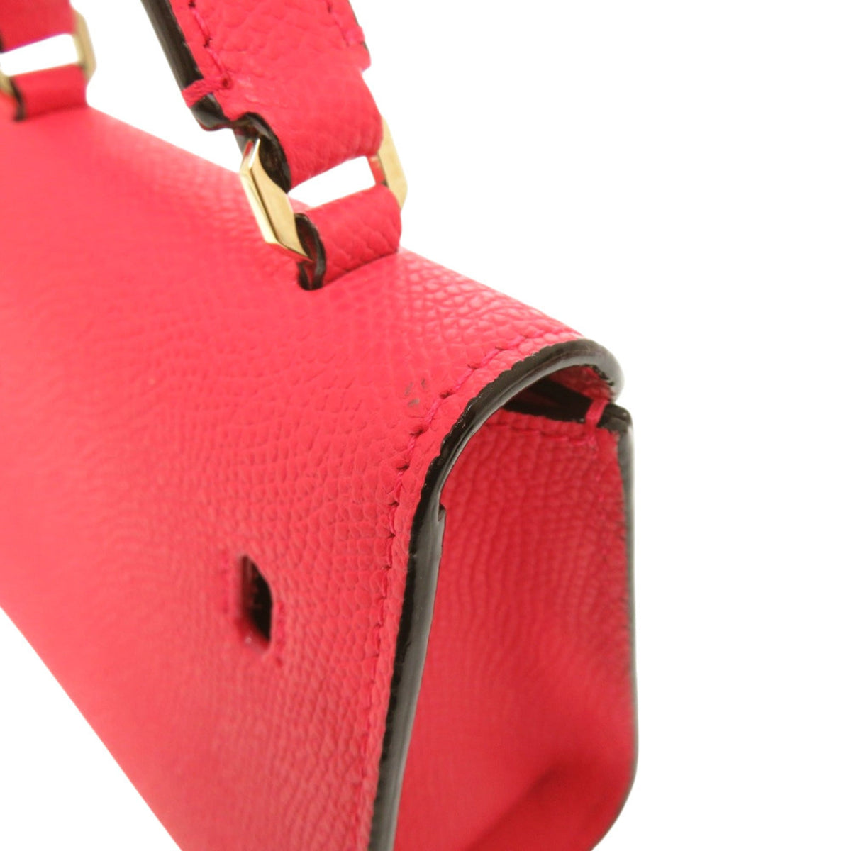 Valextra Pink Red Color Leather Handbag (Pre-Owned)
