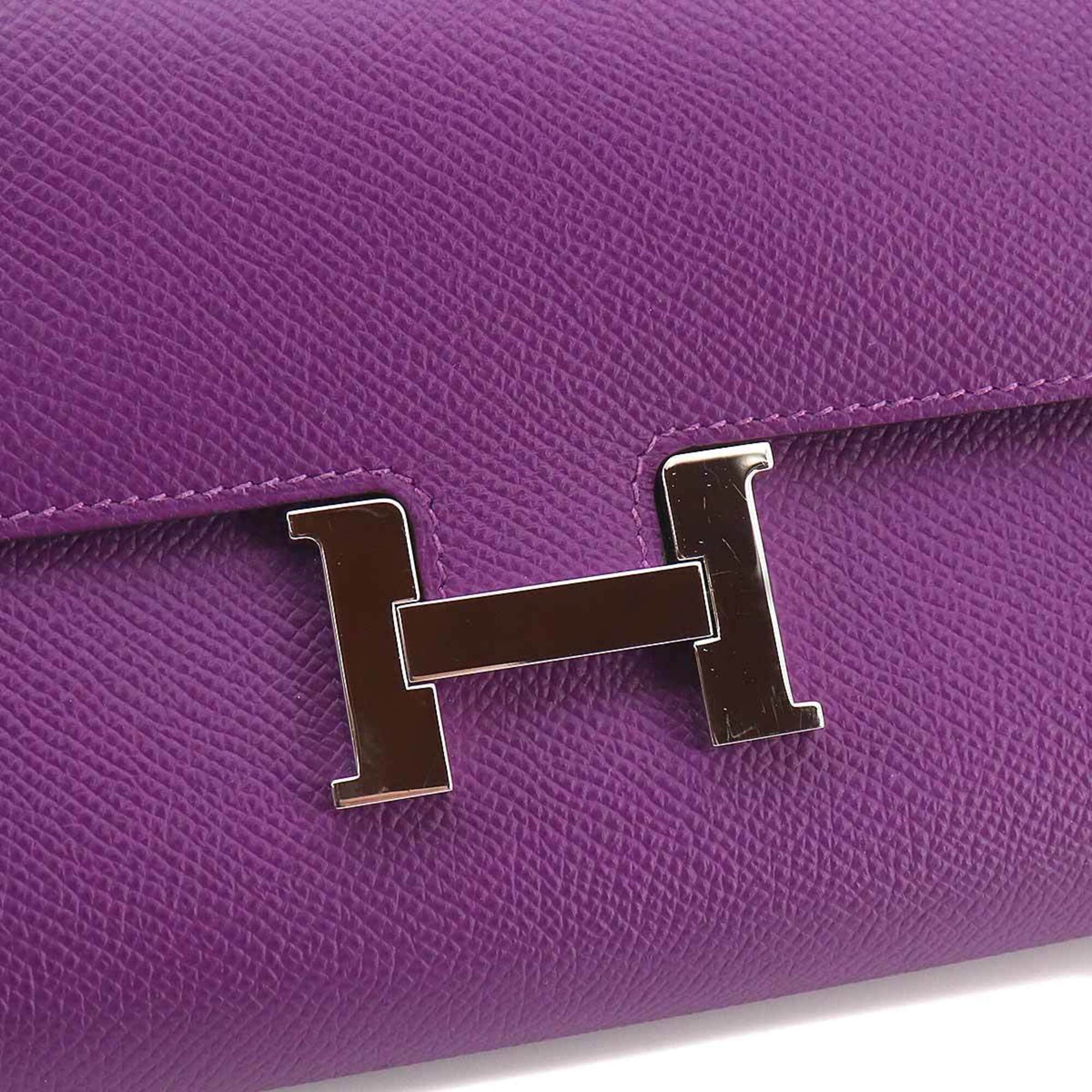Hermes Anemone Epsom Leather Long Wallet (Bi-Fold) (Pre-Owned)