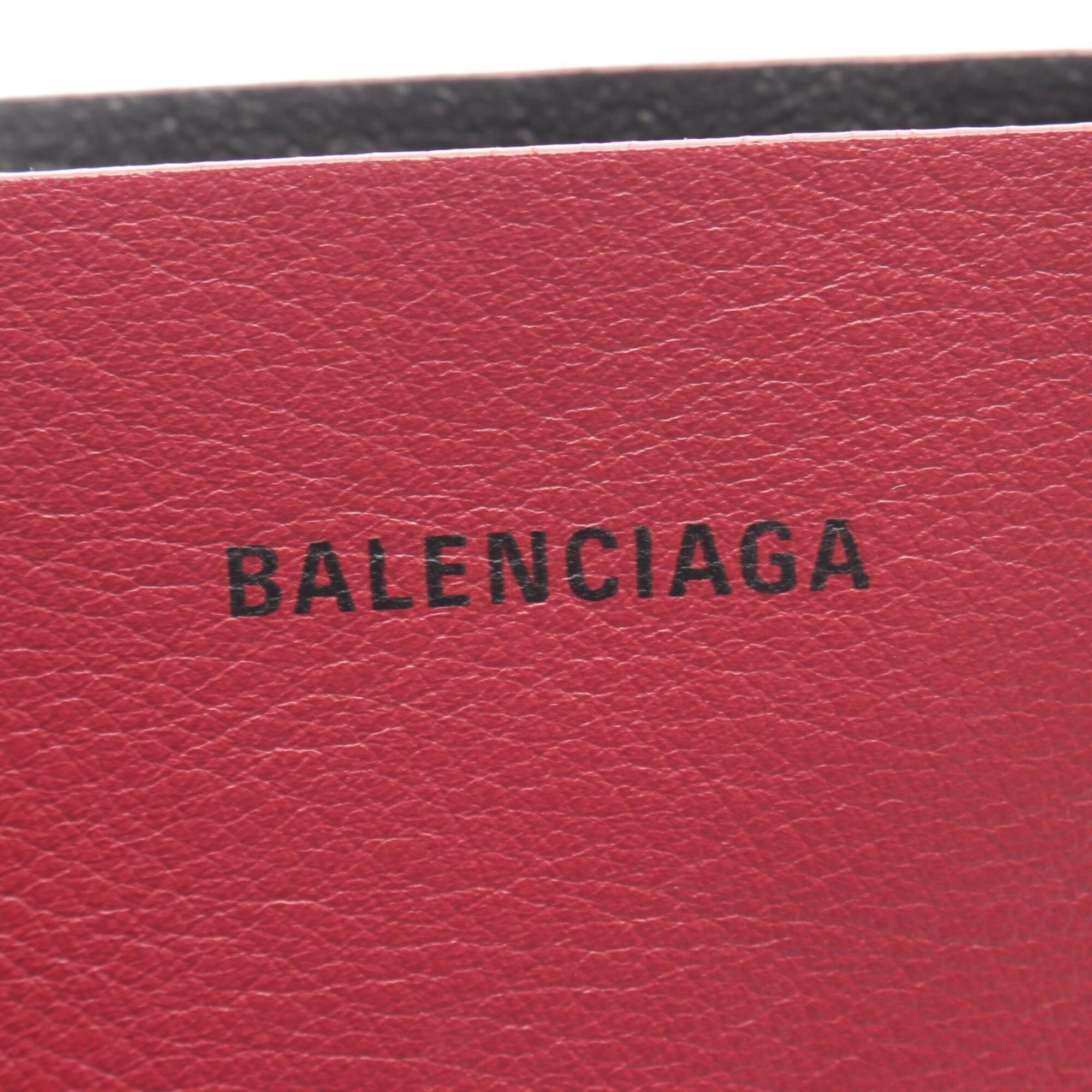 Balenciaga Bordeaux Leather Handbag Pouch Tote Bag (Pre-Owned)