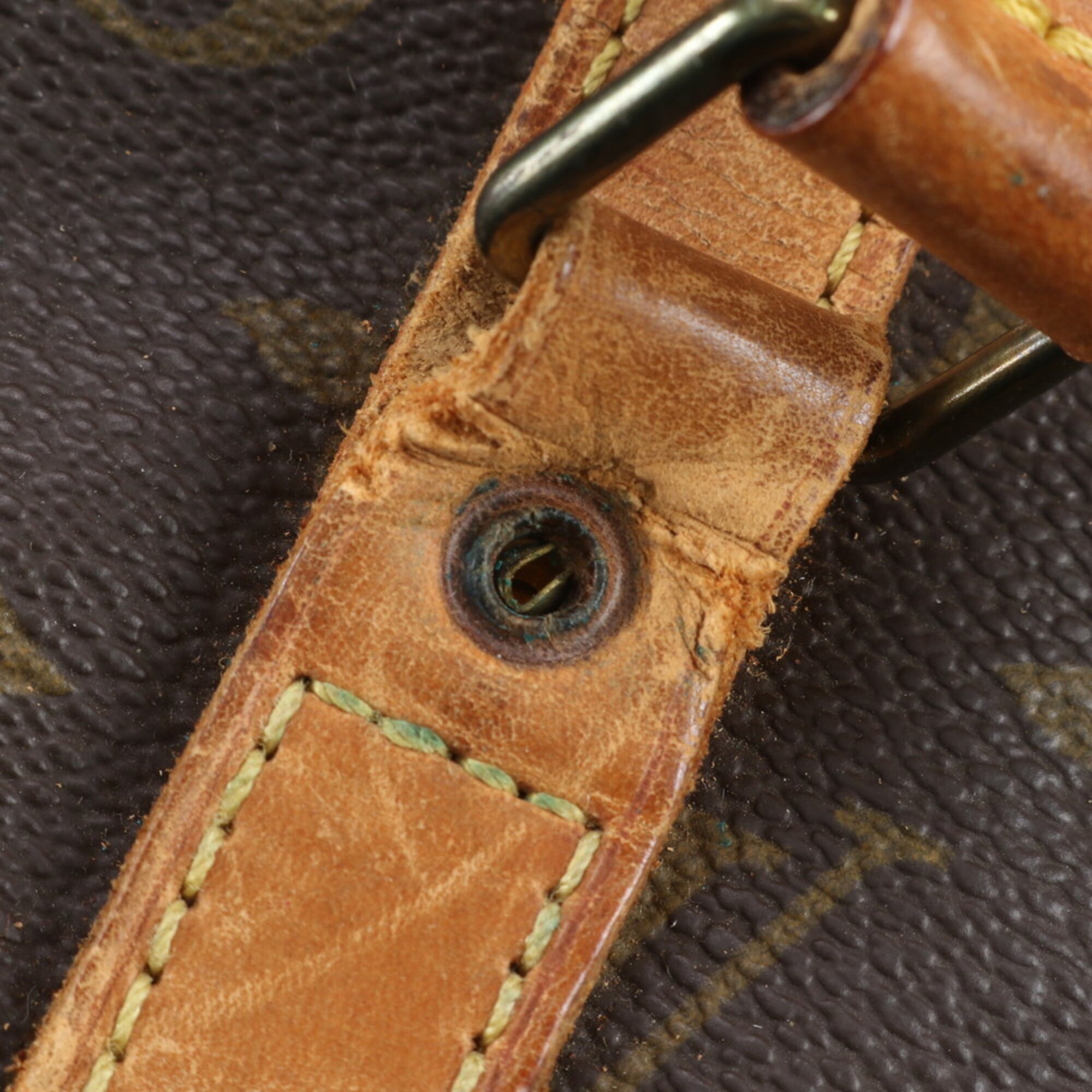 Louis Vuitton Brown Leather Coated Canvas Boston Bag Tote Bag (Pre-Owned)