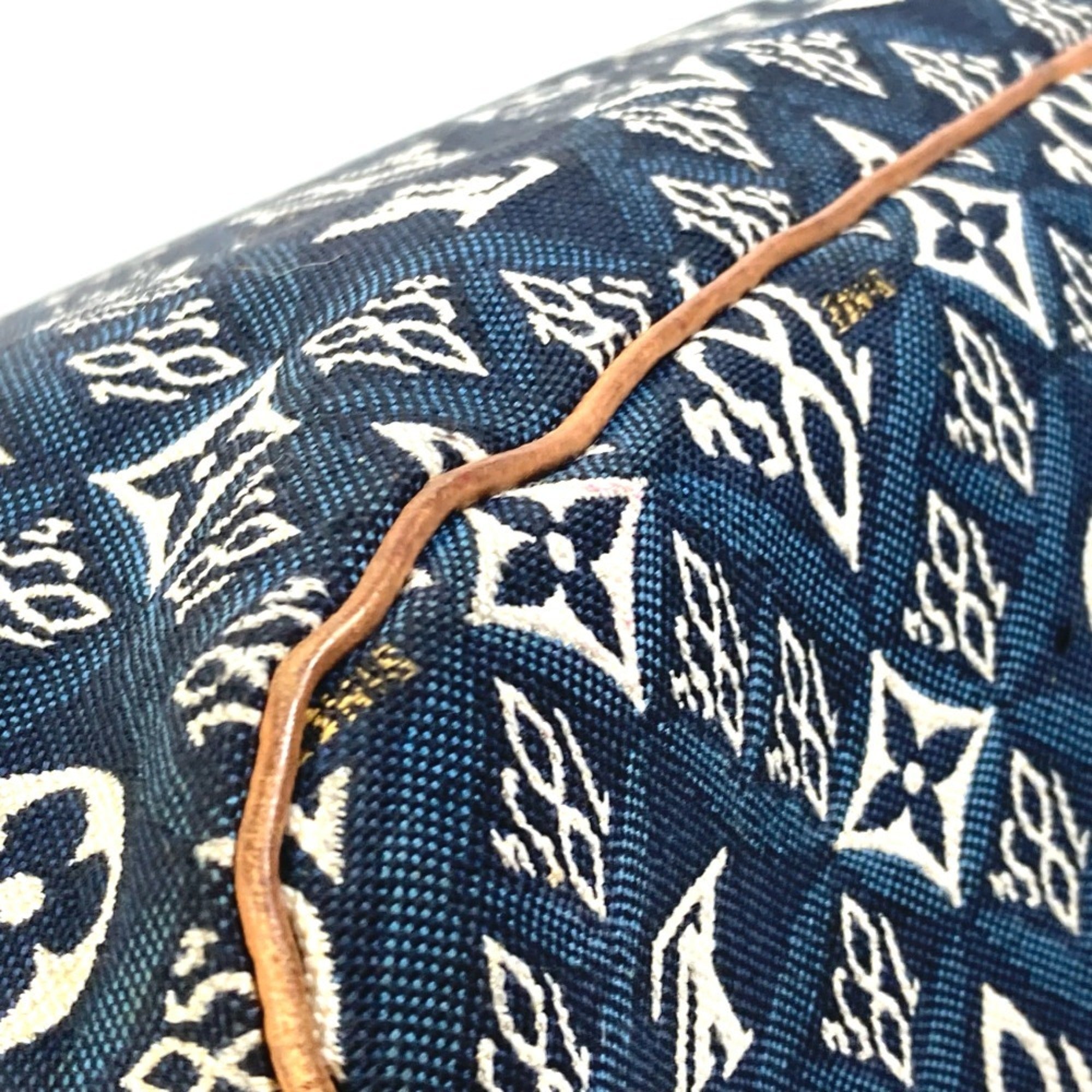 Louis Vuitton Navy Jacquard Shoulder Bag Tote Bag (Pre-Owned)