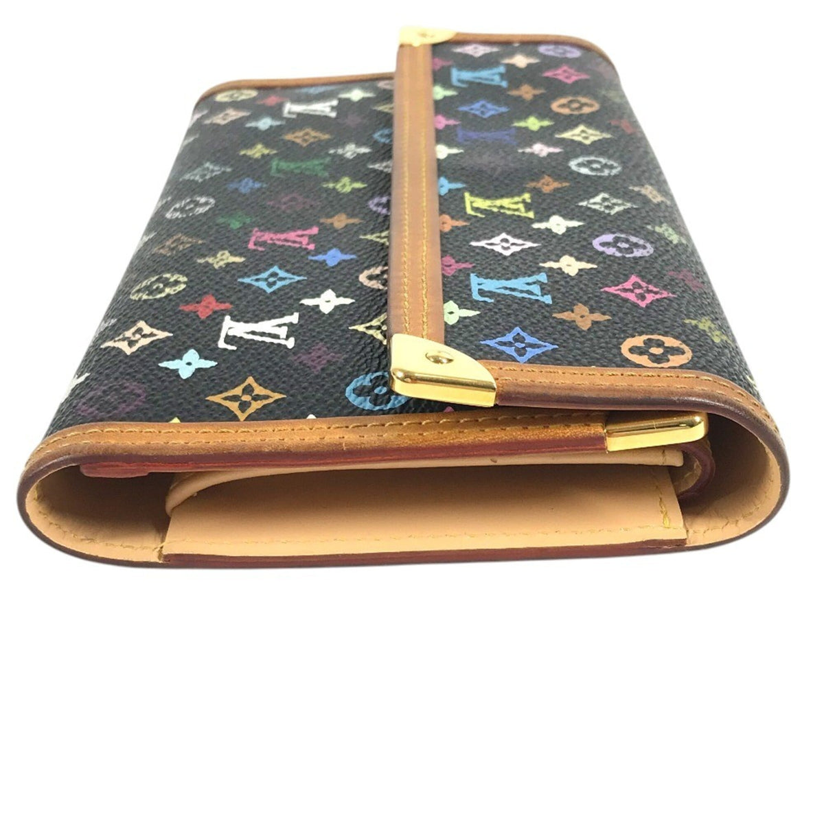 Louis Vuitton Black Noir Monogram Multicolore Wallet (Tri-Fold) (Pre-Owned)