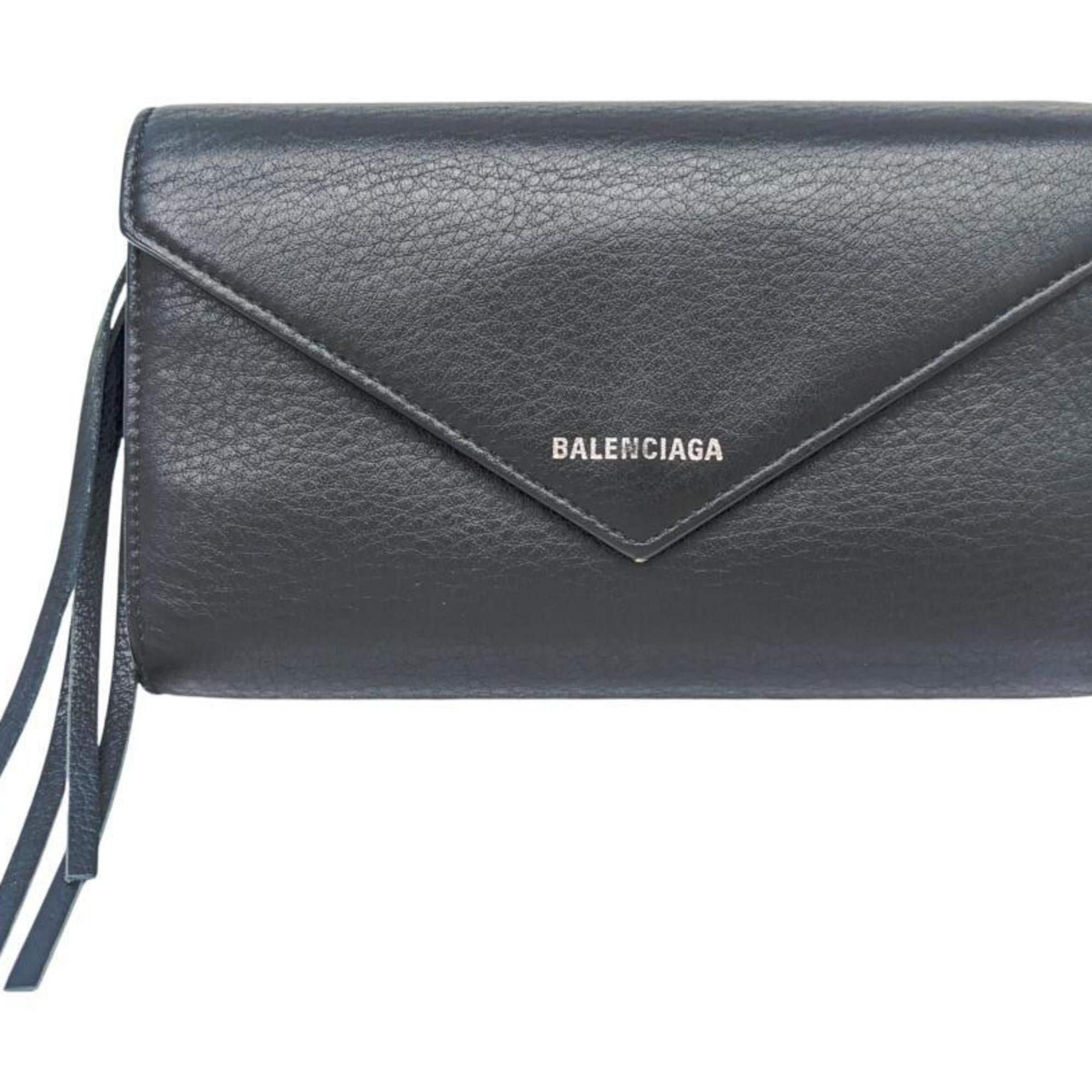 Balenciaga Black Leather Long Wallet (Bi-Fold) (Pre-Owned)