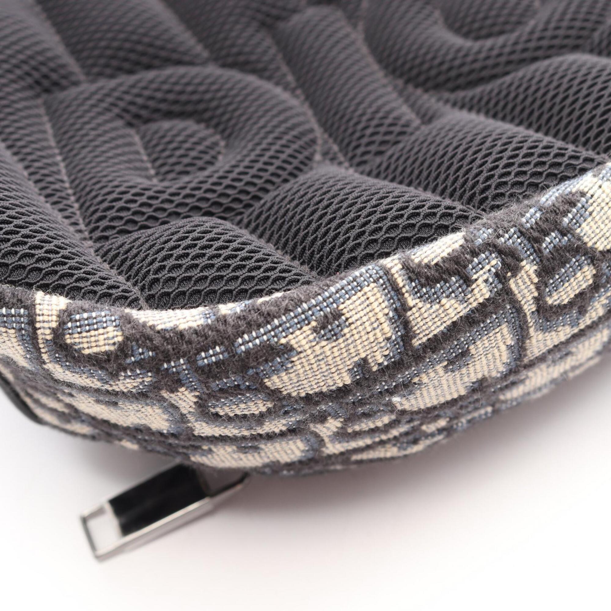 Christian Dior Beige Black Navy Canvas Leather Fanny Pack Handbag (Pre-Owned)