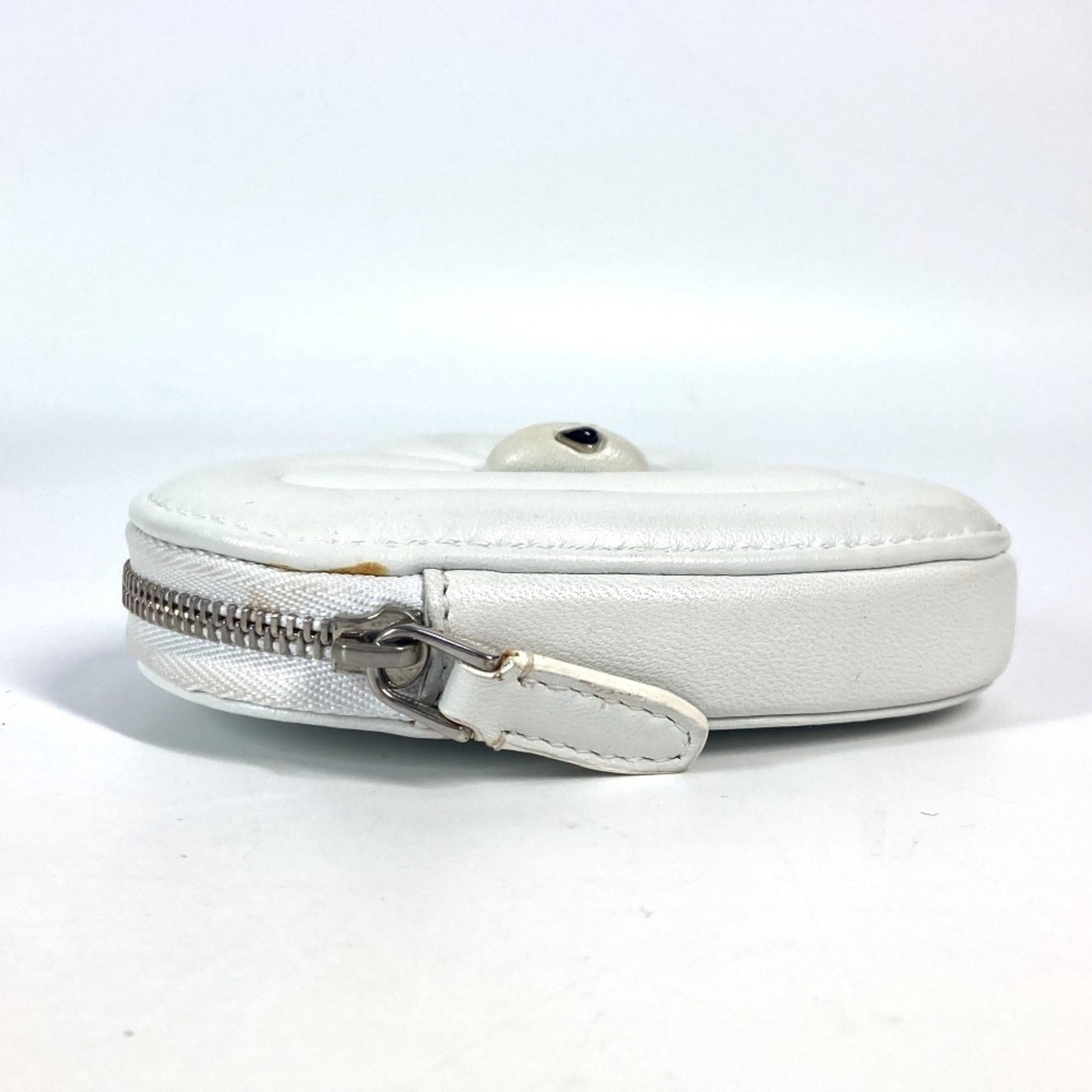 Bvlgari White Leather Coin Purse/Coin Case (Pre-Owned)