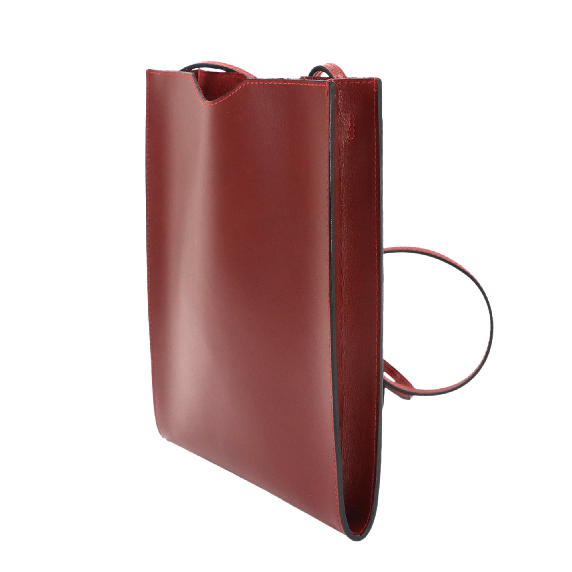 Hermes Rouge H Box Calf Leather Pochette Shoulder Bag (Pre-Owned)