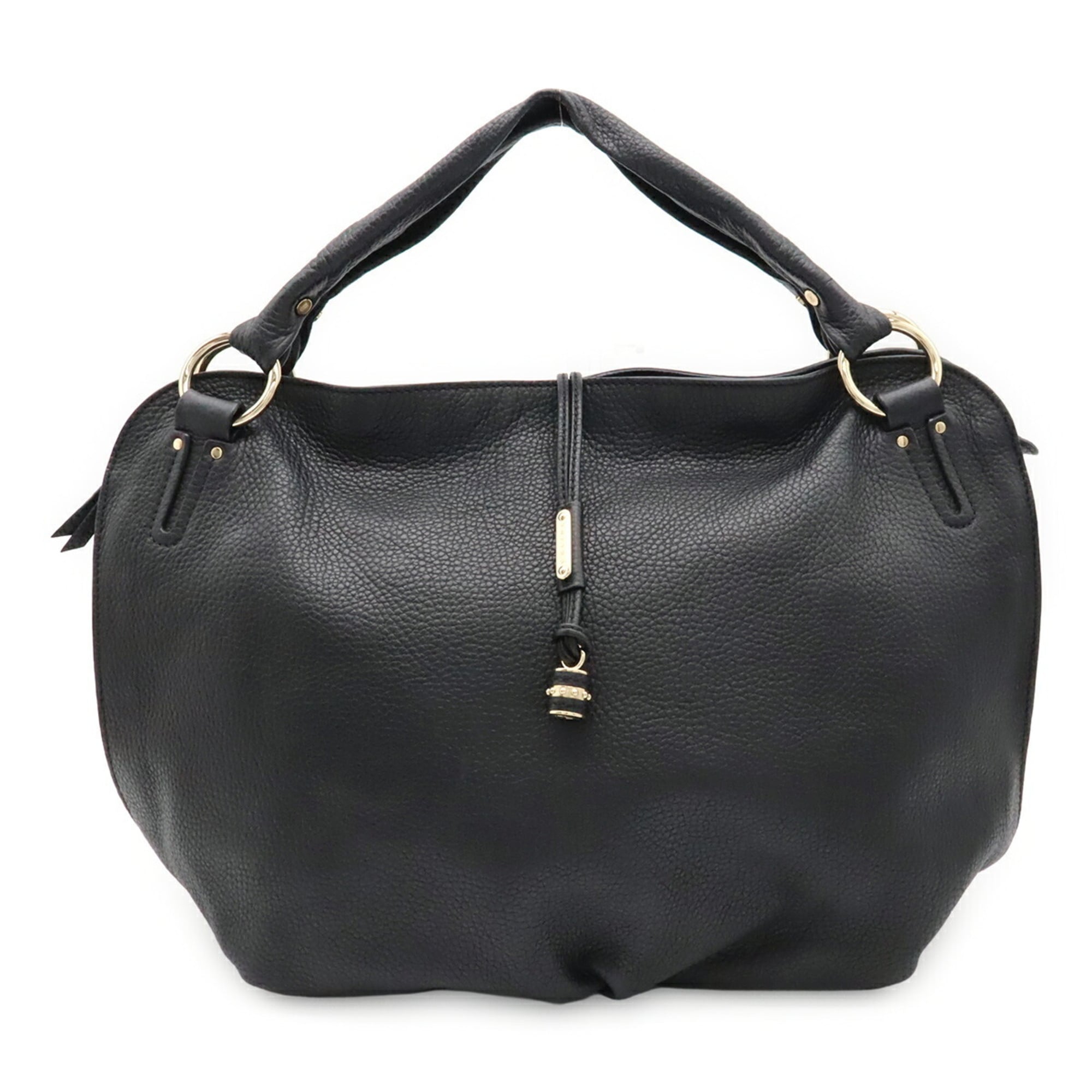 Celine Black White Leather Handbag Shoulder Bag (Pre-Owned)