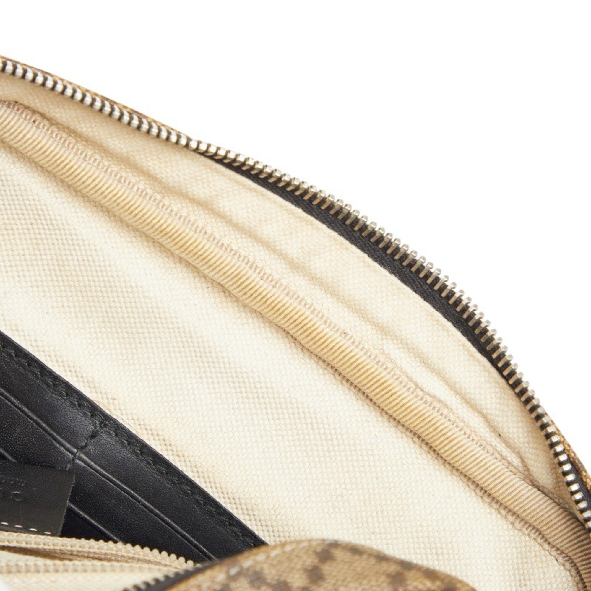 Gucci Diamante Beige Black Pvc Leather Clutch Bag (Pre-Owned)