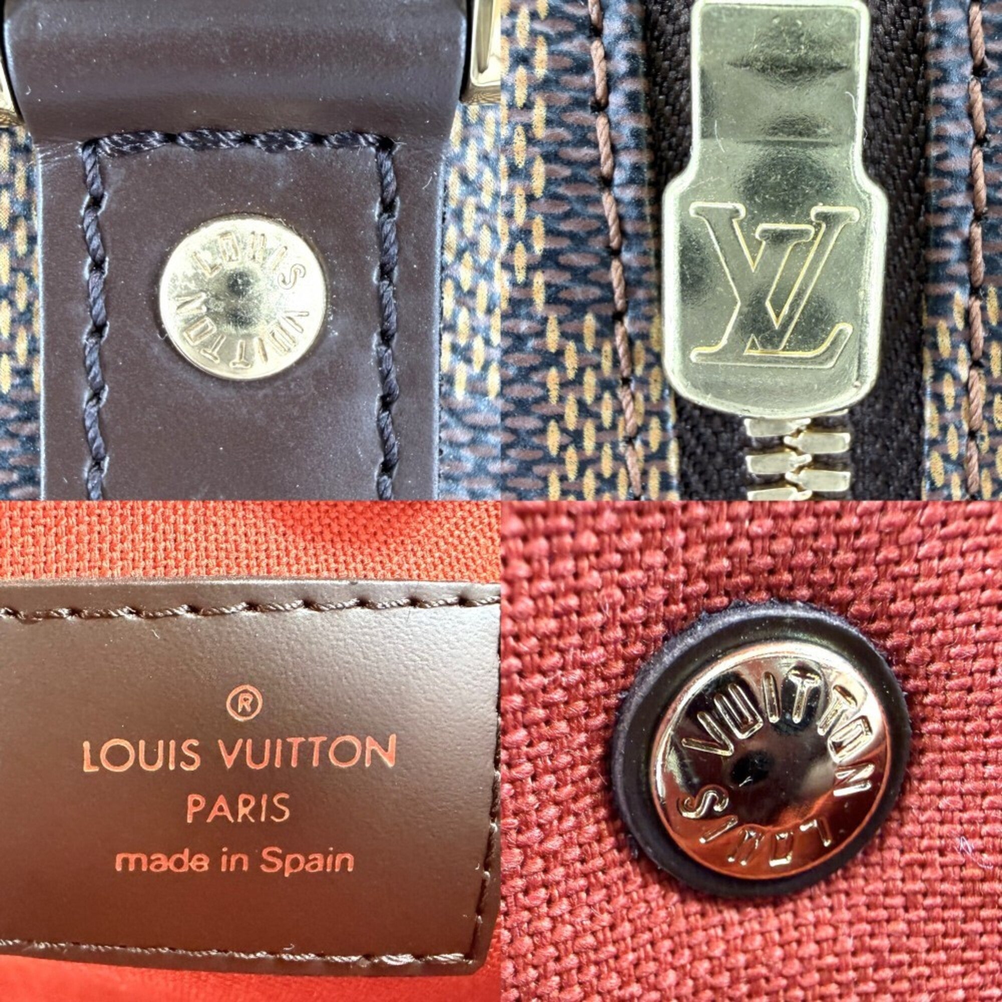 Louis Vuitton Damier Brown Damier Canvas Boston Bag Handbag (Pre-Owned)
