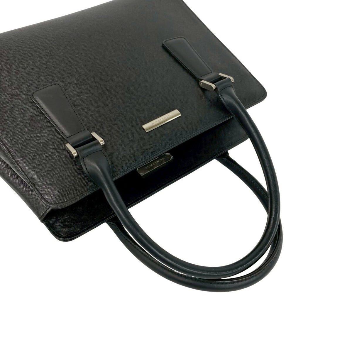 Burberry Black Leather Boston Bag Handbag Tote Bag (Pre-Owned)