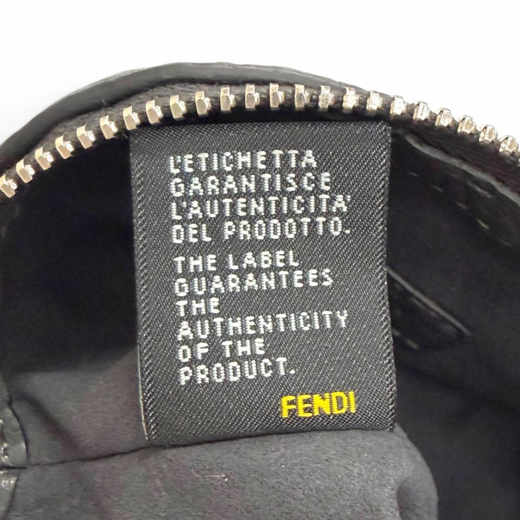 Fendi Dark Gray Leather Pouch (Pre-Owned)