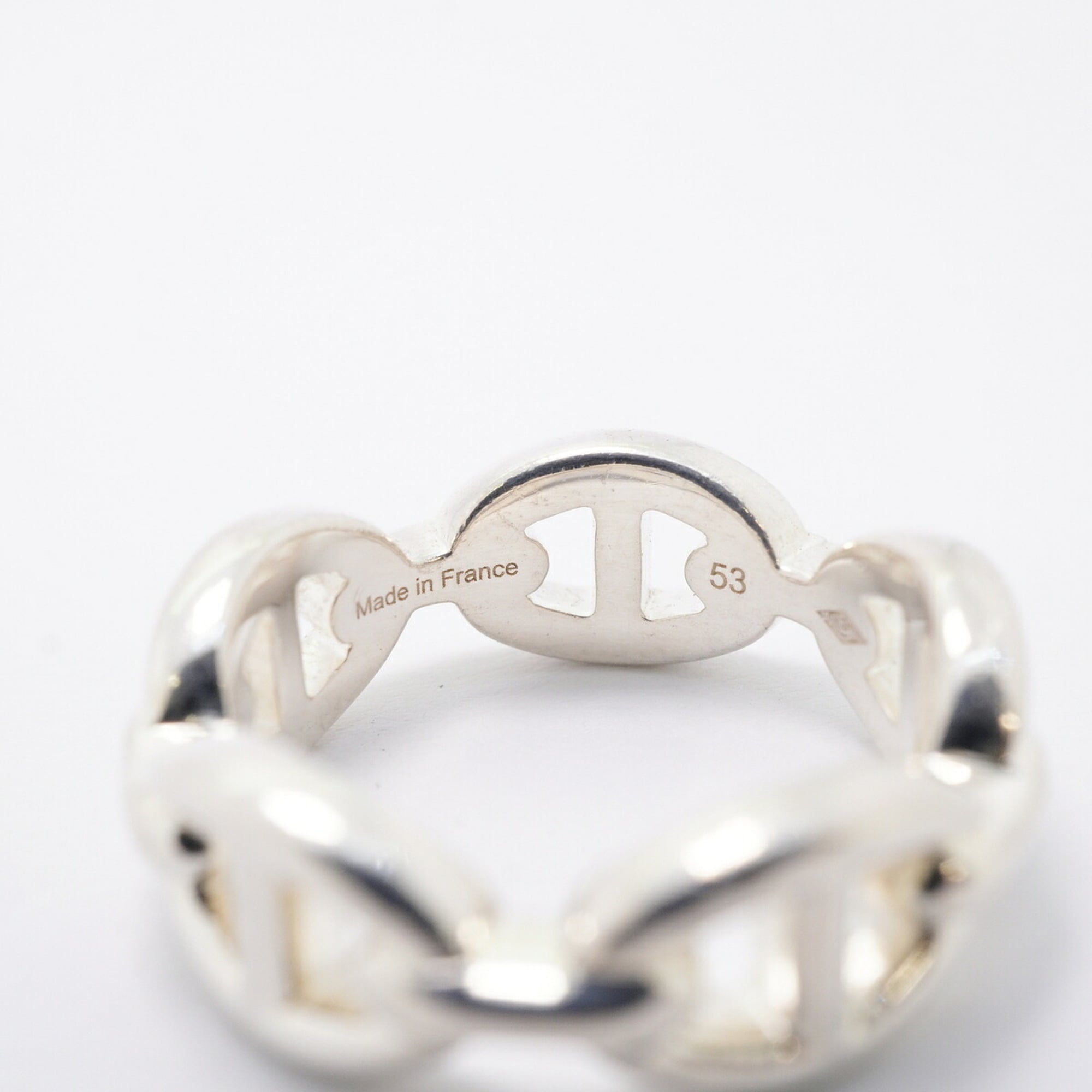 Hermes Silver 925 Band Ring (Pre-Owned)