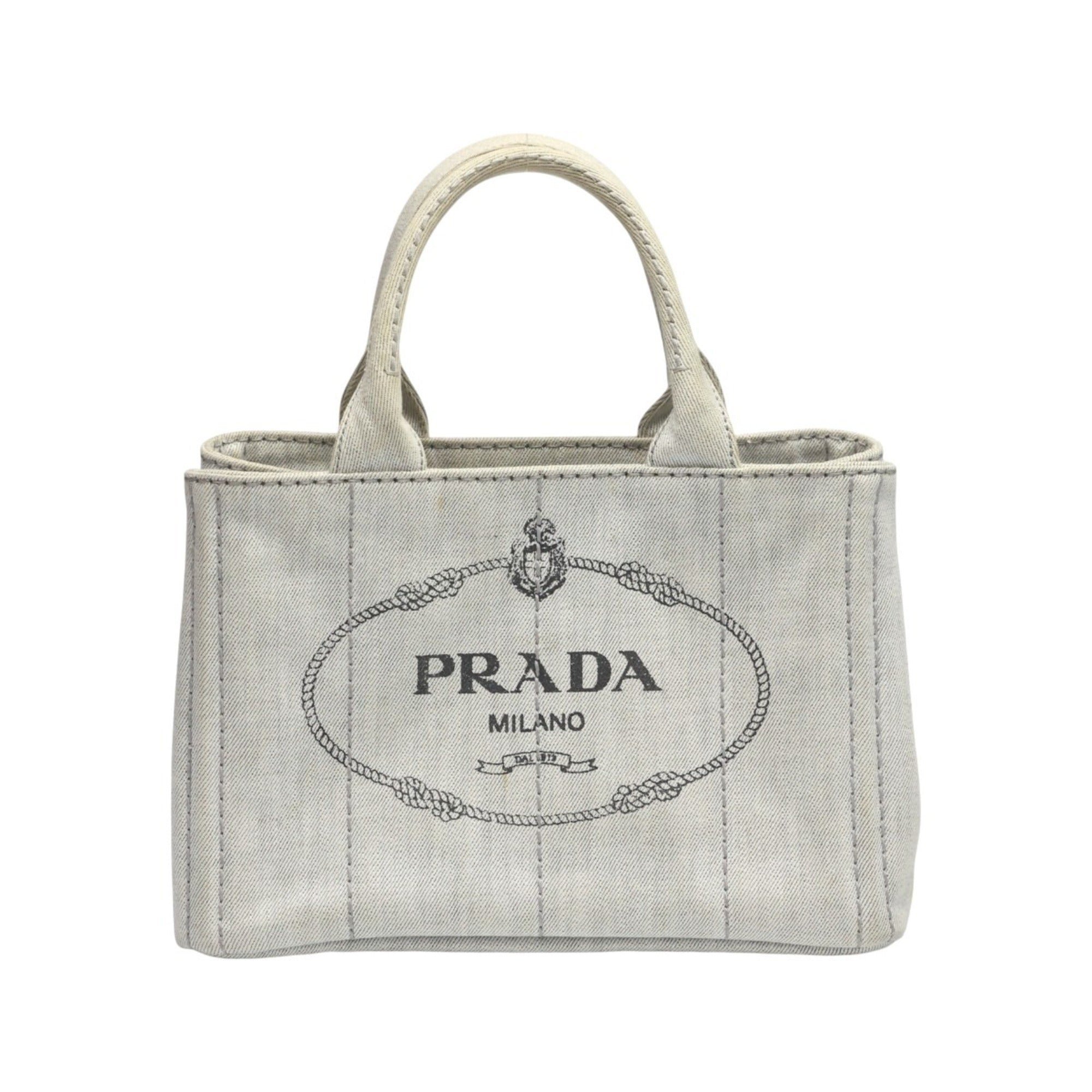 Prada White Canvas Tote Bag (Pre-Owned)