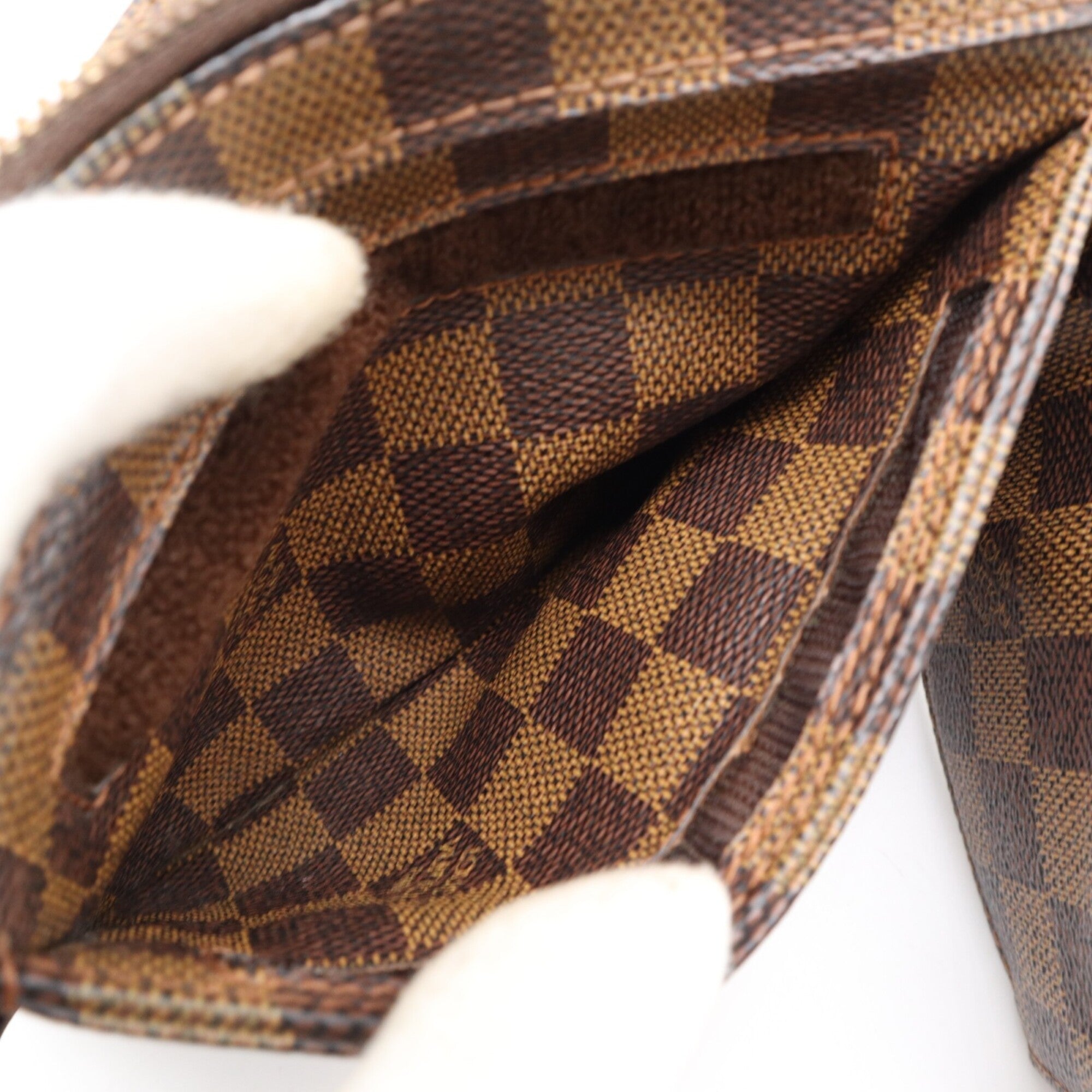 Louis Vuitton Beige Brown Damier Canvas Galle Coated Canvas Leather Shoulder Bag (Pre-Owned)