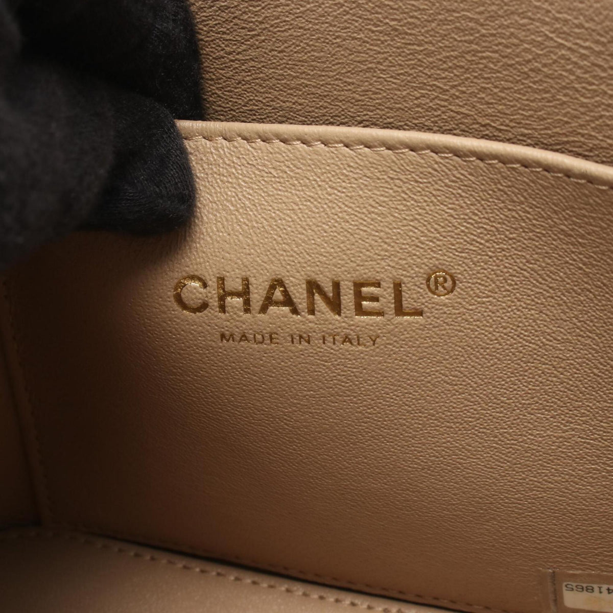 Chanel Beige Leather Handbag Shoulder Bag Vanity Bag (Pre-Owned)