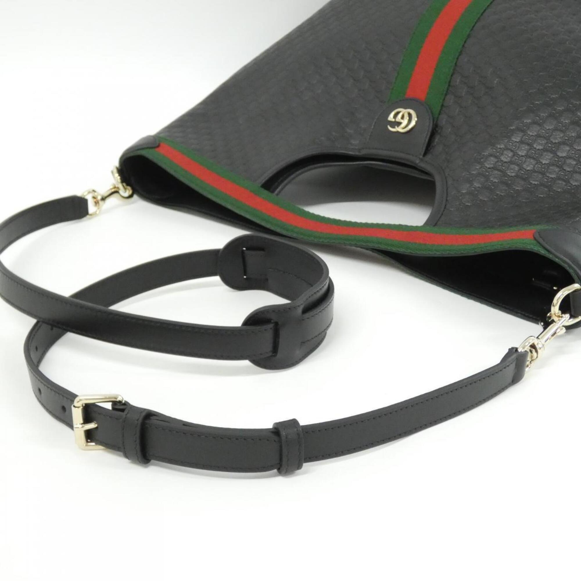 Gucci Ophidia Black Leather Handbag Pouch (Pre-Owned)