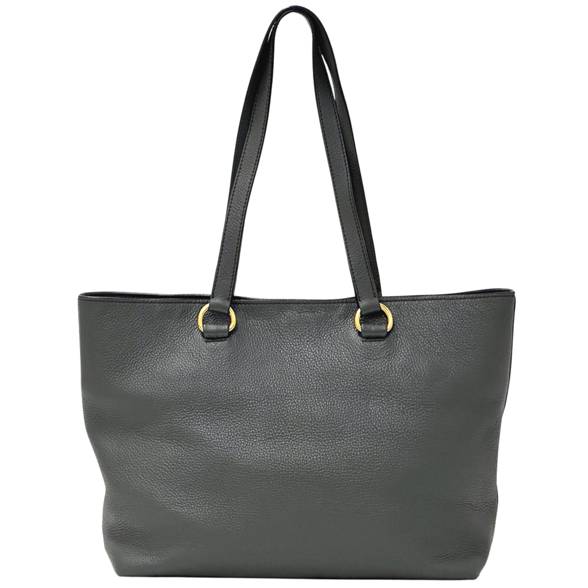 Prada Gray Leather Tote Bag (Pre-Owned)
