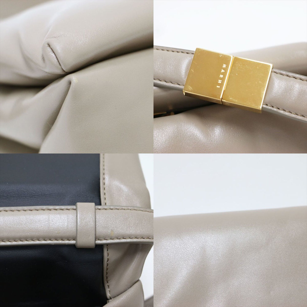 Marni Grayish Leather Pochette (Pre-Owned)