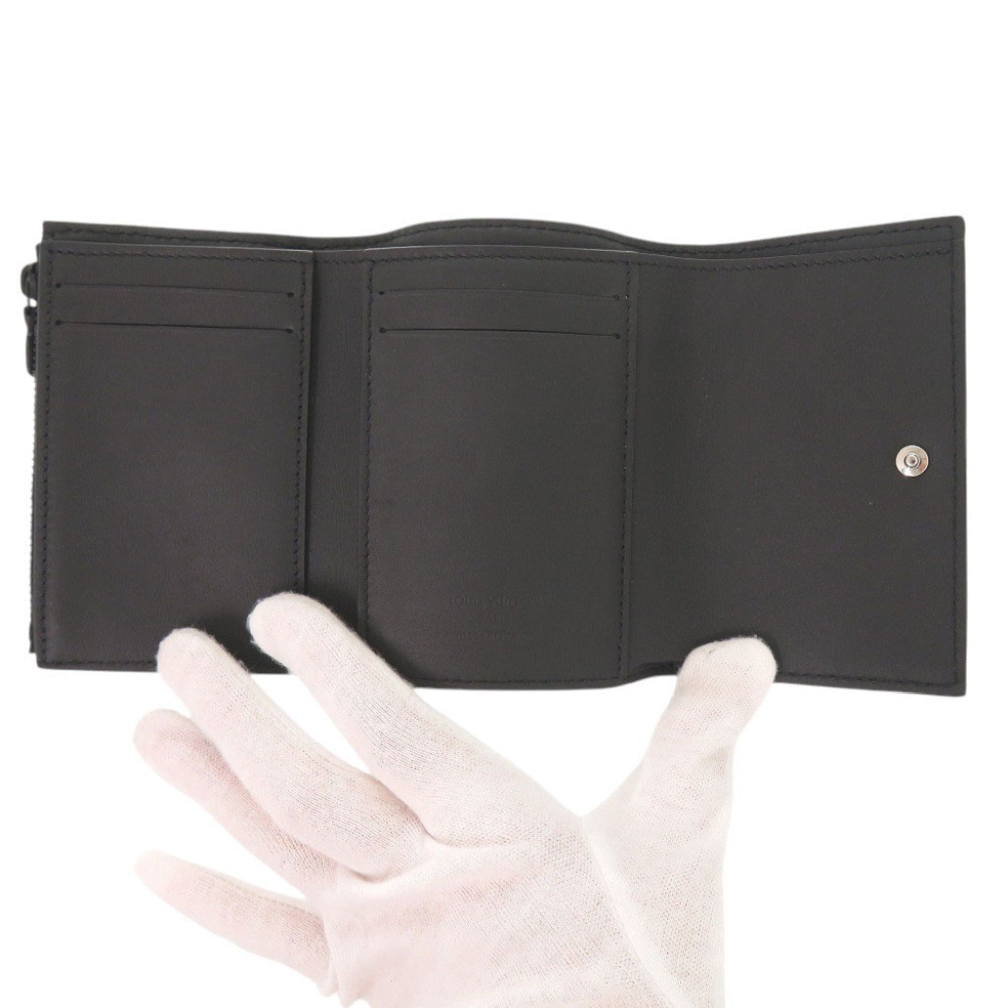 Louis Vuitton Black Monogram Shadow Leather Wallet (Tri-Fold) (Pre-Owned)